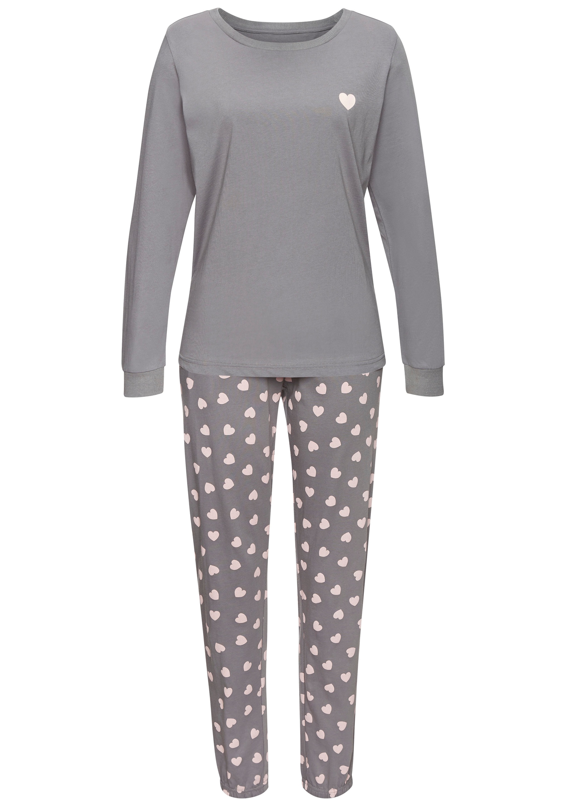 Vivance Dreams Pyjama Set, 2-teilig, 2 tlg. mit süßem Herzmuster günstig online kaufen