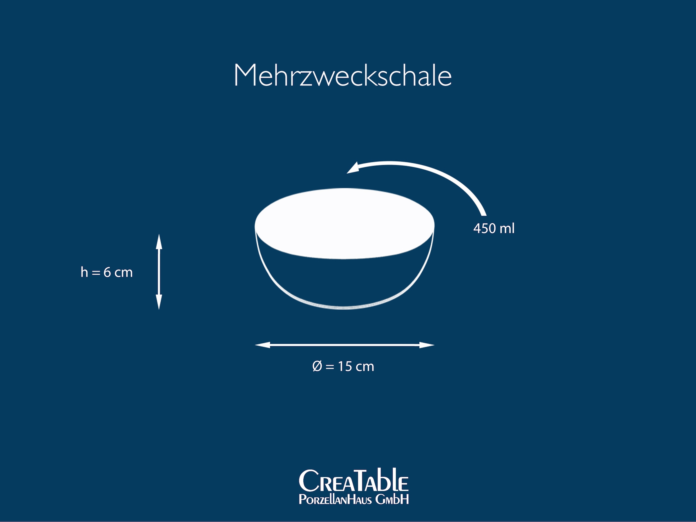 CreaTable Müslischale »Nordic Fjord«, 6 tlg., aus Steinzeug, Salatschale, Snackschale, Ø 15,5 cm, 960 ml