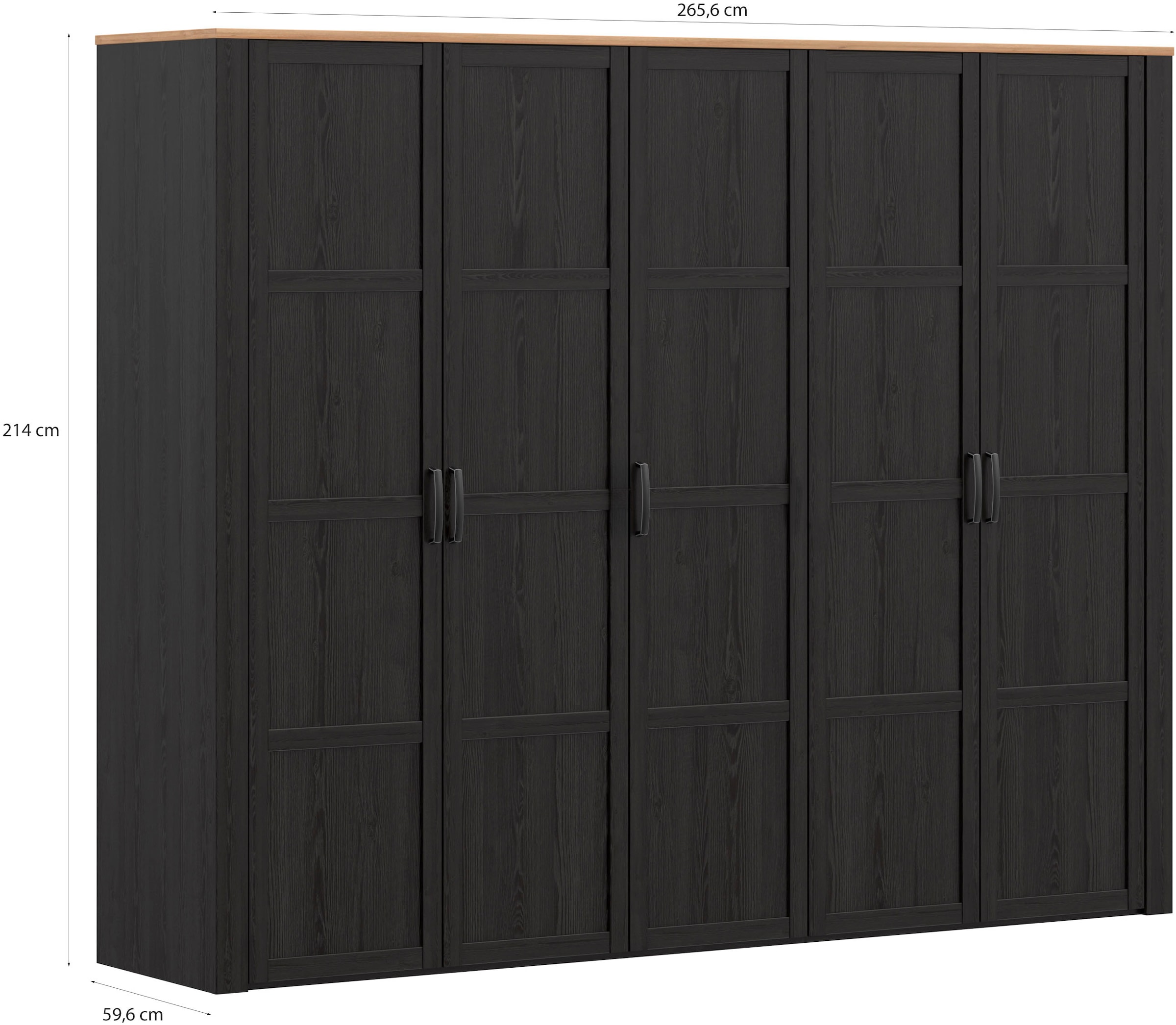 FORTE Kleiderschrank »Bohol« Höhe 214 cm, 5türig , SoftClose