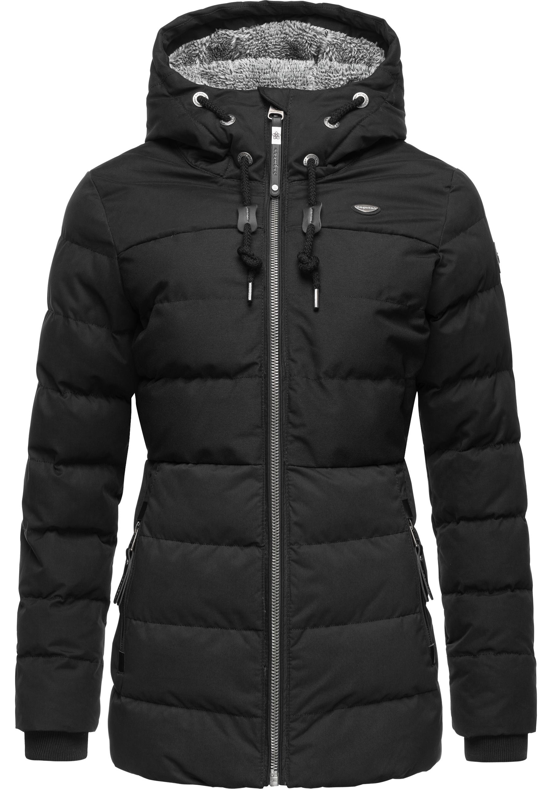 Ragwear Winterjacke »Quantic«, mit Kapuze, stylische Steppjacke mit Teddyfell-Kapuze