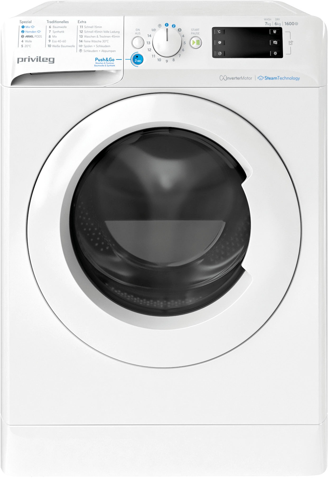 Privileg Waschtrockner "PWWTV X 76G6 DE N" 7 /6 81 Push&Go mit Steam-Techno günstig online kaufen