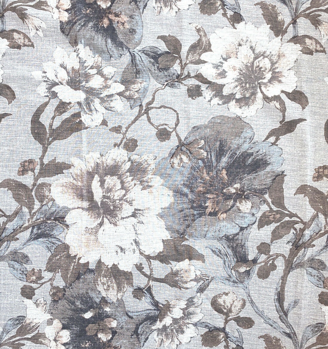 Weckbrodt Vorhang »Charlotte«, (1 | Ösen, geblümt BAUR Leinen, floral, St.), Rechnung Ösenschal, halbtransparent, auf