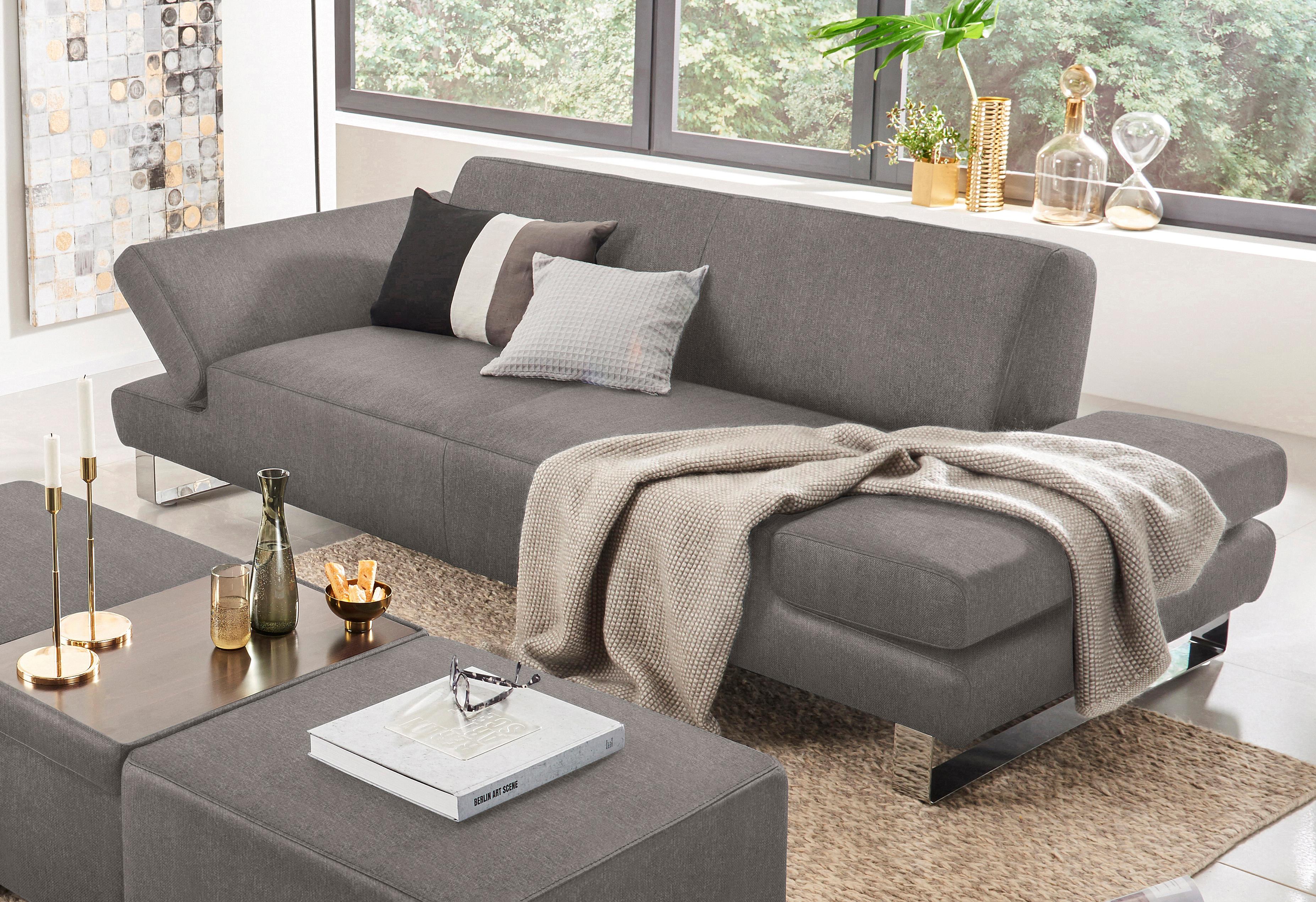 W.SCHILLIG 3-Sitzer "taboo Designsofa mit hohem Sitzkomfort, Breite 232cm, Sitztiefe 59cm" mit Normaltiefe, inklusive Armlehnenverstellung