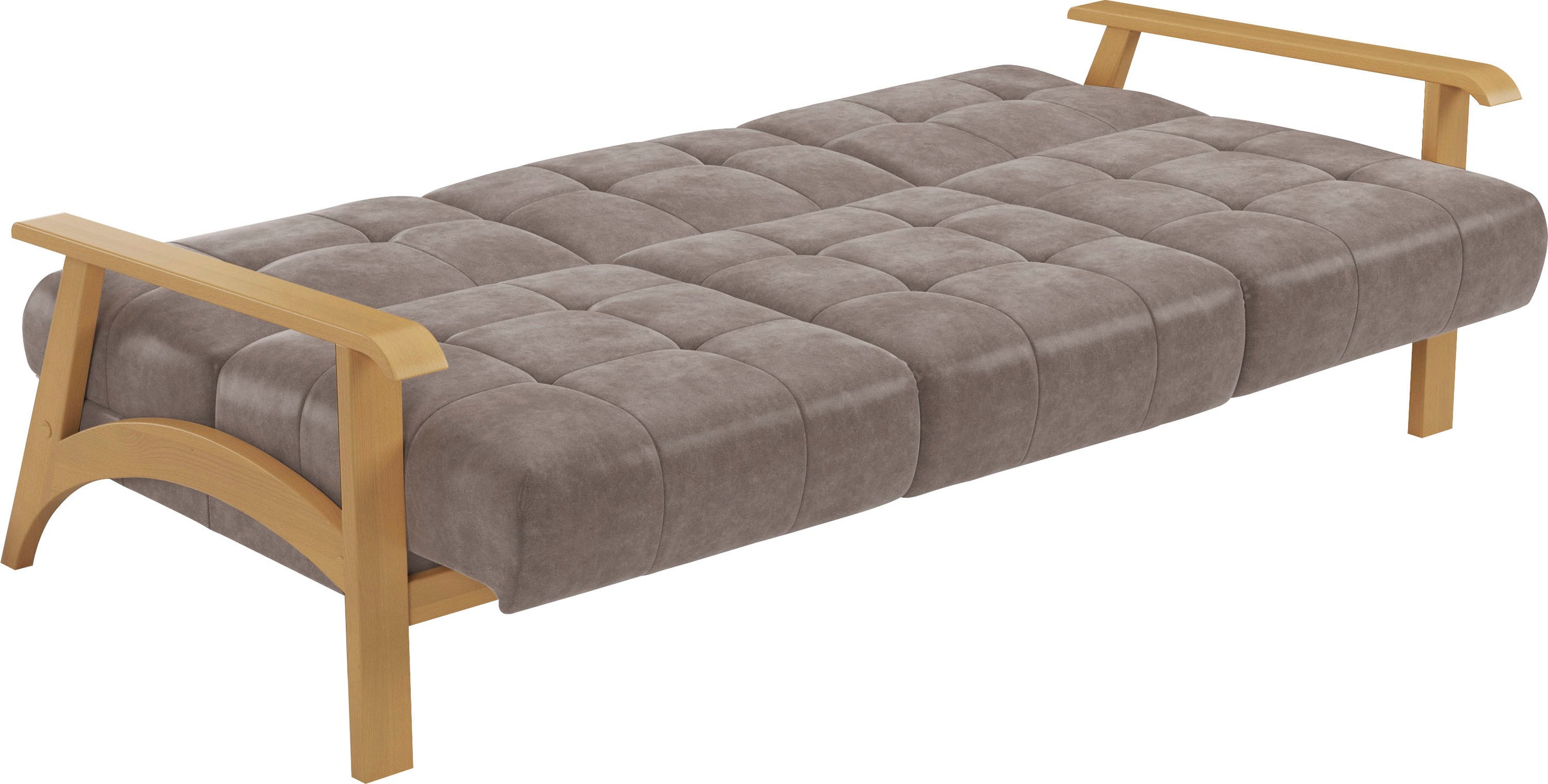 sit&more 3-Sitzer »Billund«, Armlehnen aus eichefarbigem Buchenholz, verschiedene Bezüge und Farben