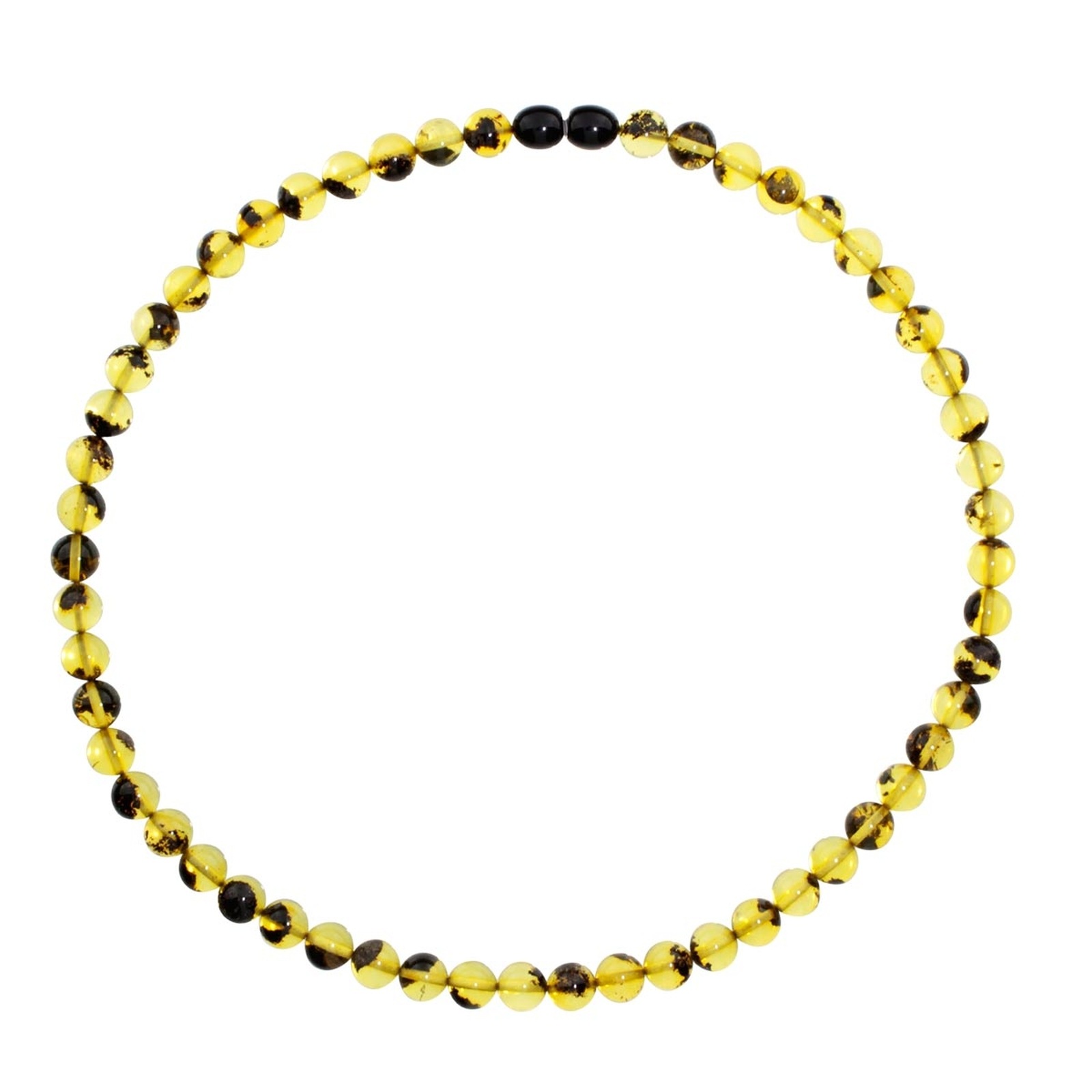 OSTSEE-SCHMUCK Damen Gliederkette "Ostsee-Schmuck Kette Kugel 8 mm Kette Kugel 8 mm", 45cm, Bernstein, L: 42, grün, Bernstein, Halsketten