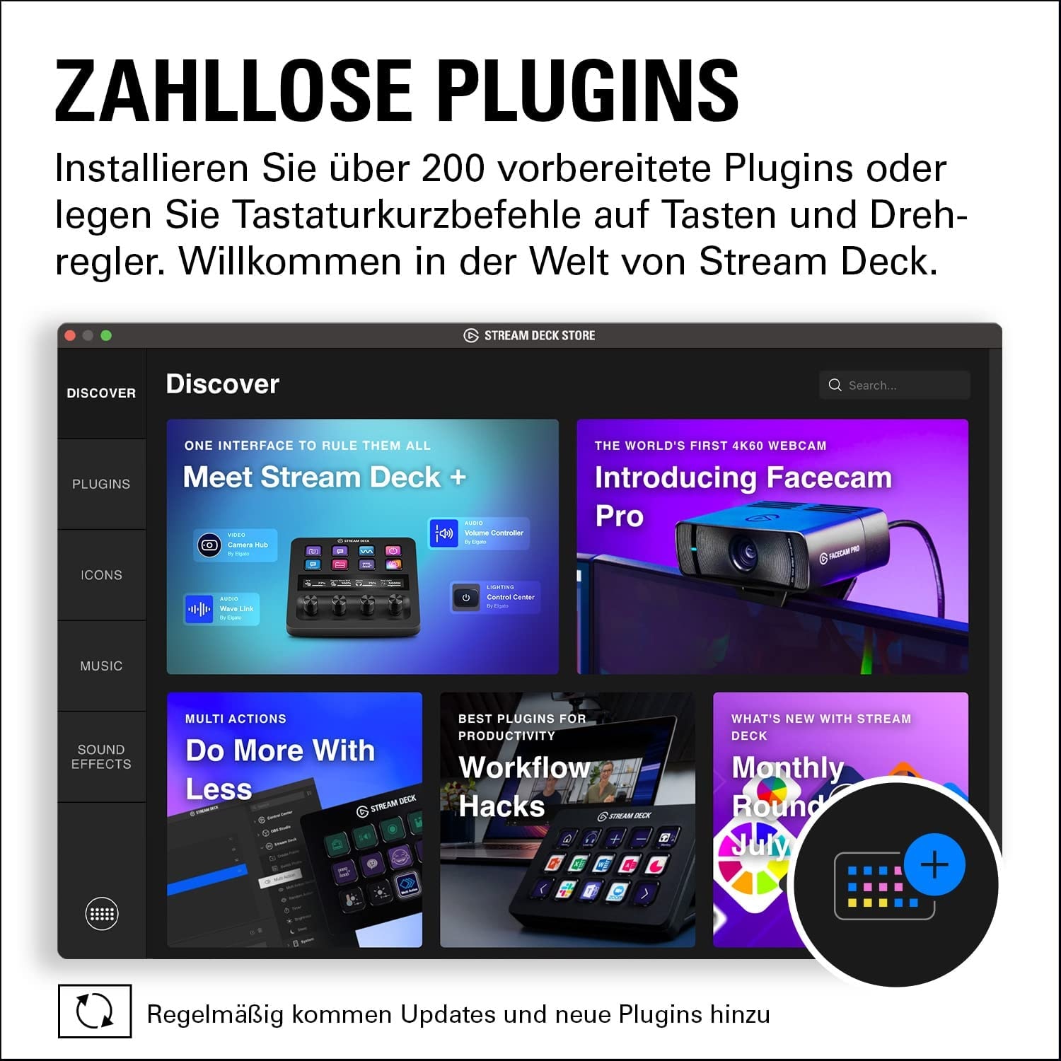 Elgato Streaming-Box »Stream Deck Stand, Media Backlit, Hotkeys Integrated Keys | BAUR +«, Customizable and Keys