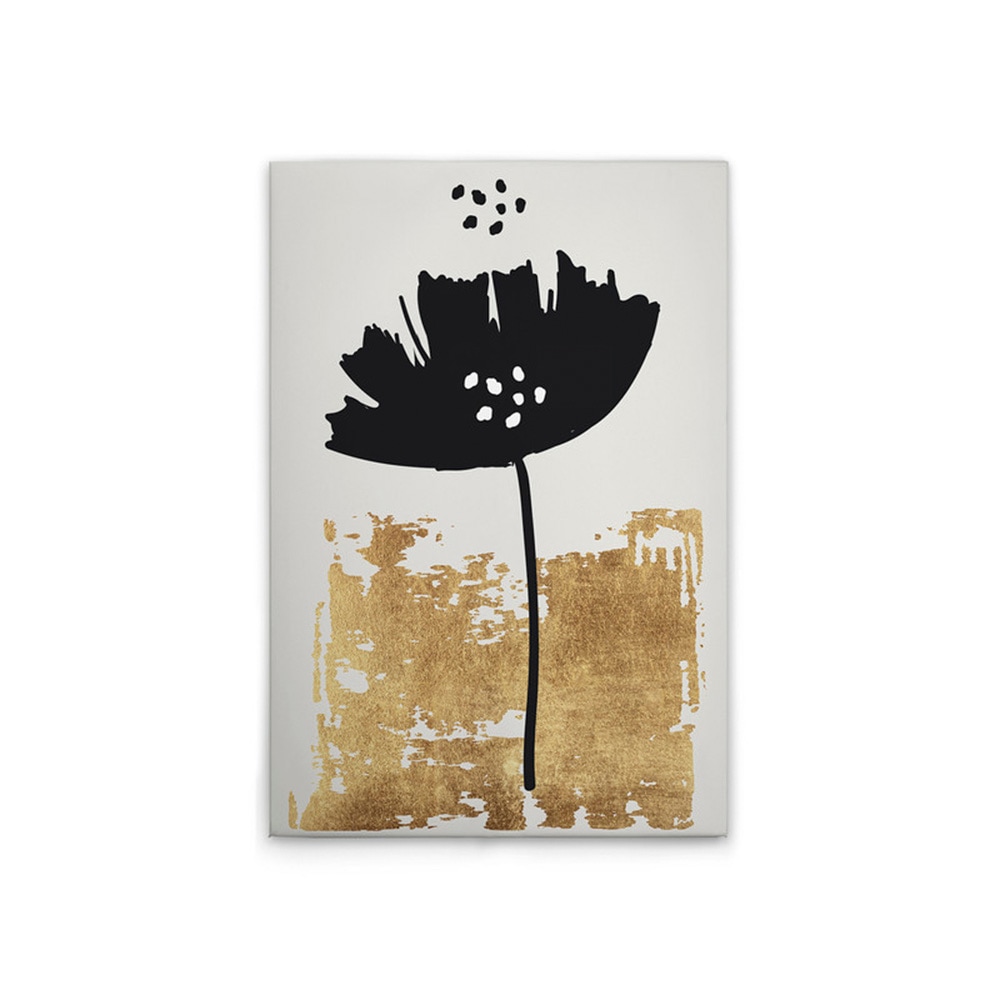 A.S. Création Leinwandbild "Black Poppy - Wandbild Creme Gold Schwarz Keilr günstig online kaufen