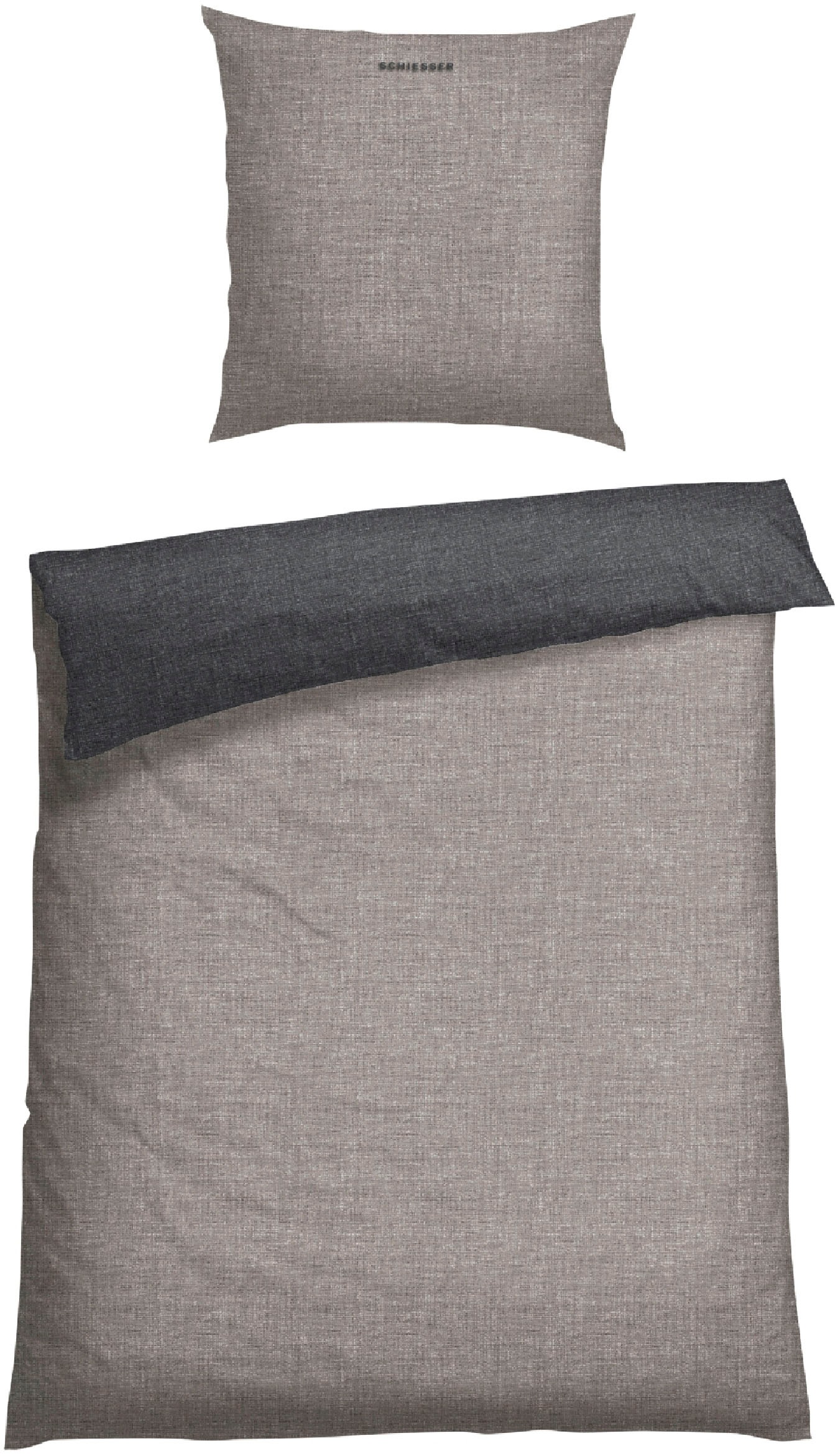Schiesser Wendebettwäsche "Doubleface aus weicher Baumwolle mit edlem Melan günstig online kaufen