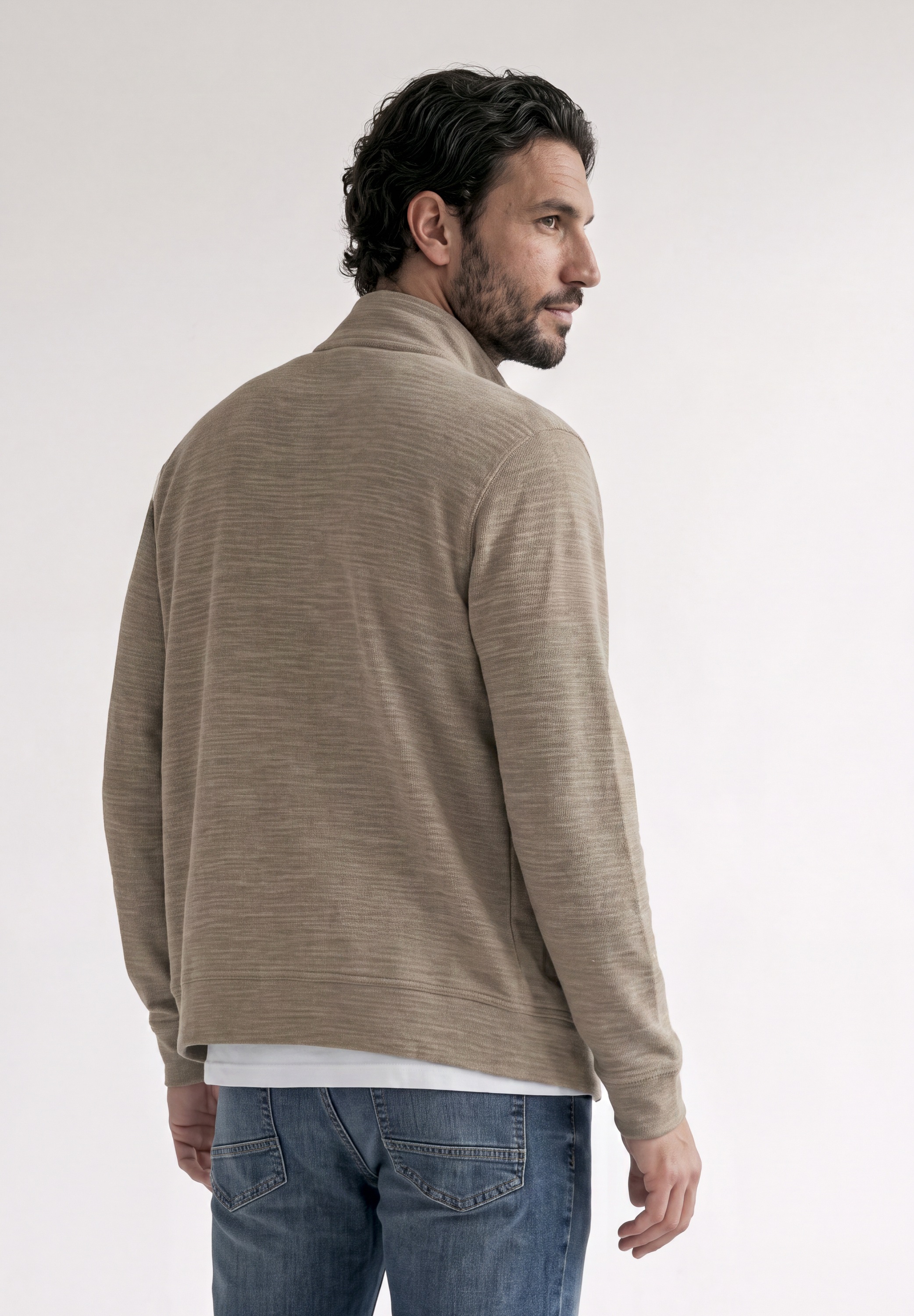 STREET ONE MEN Langarmshirt mit Stehkragen