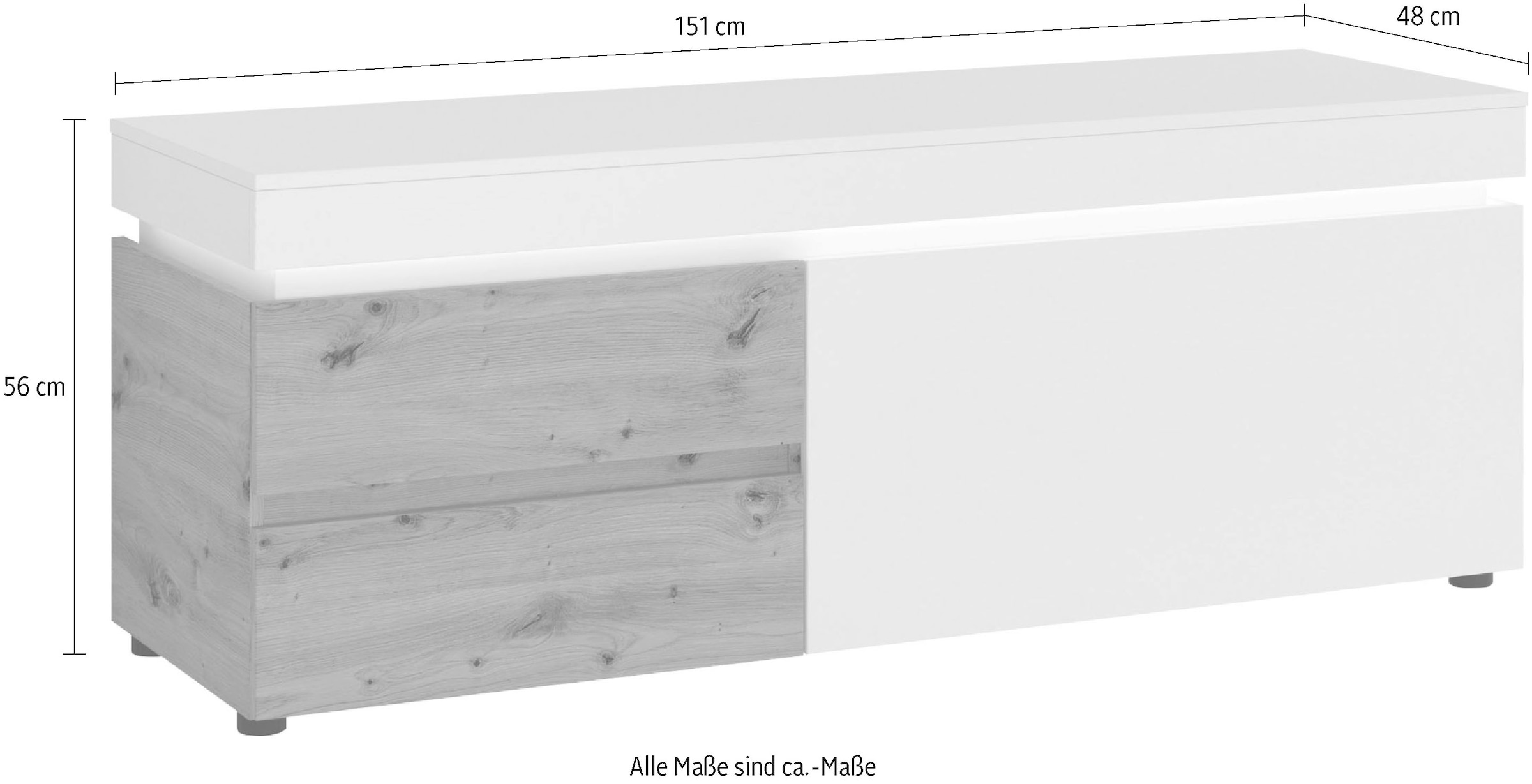 INOSIGN Lowboard »Luci«, Breite 150 cm