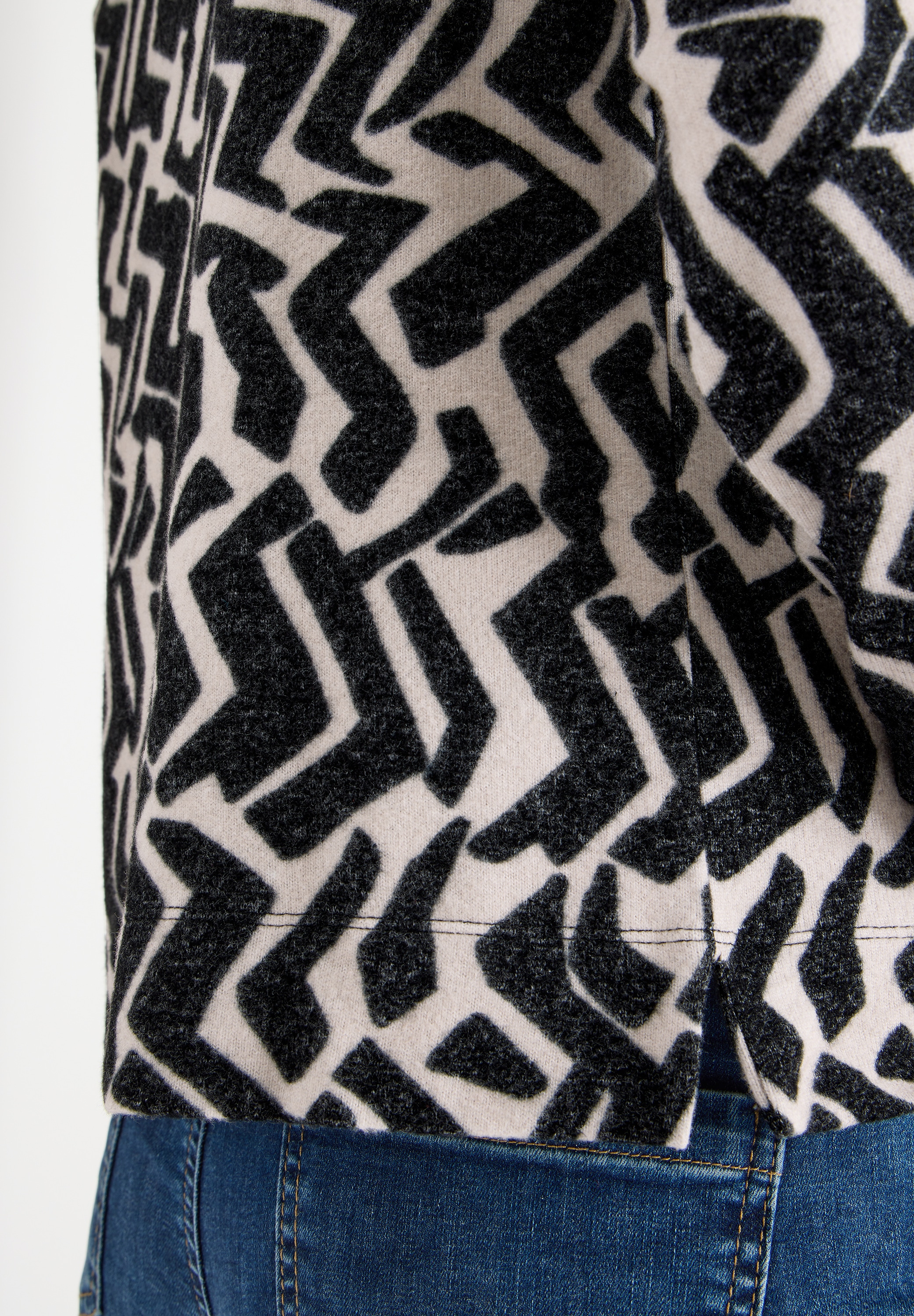 Cecil Stehkragenpullover mit Grafikmuster