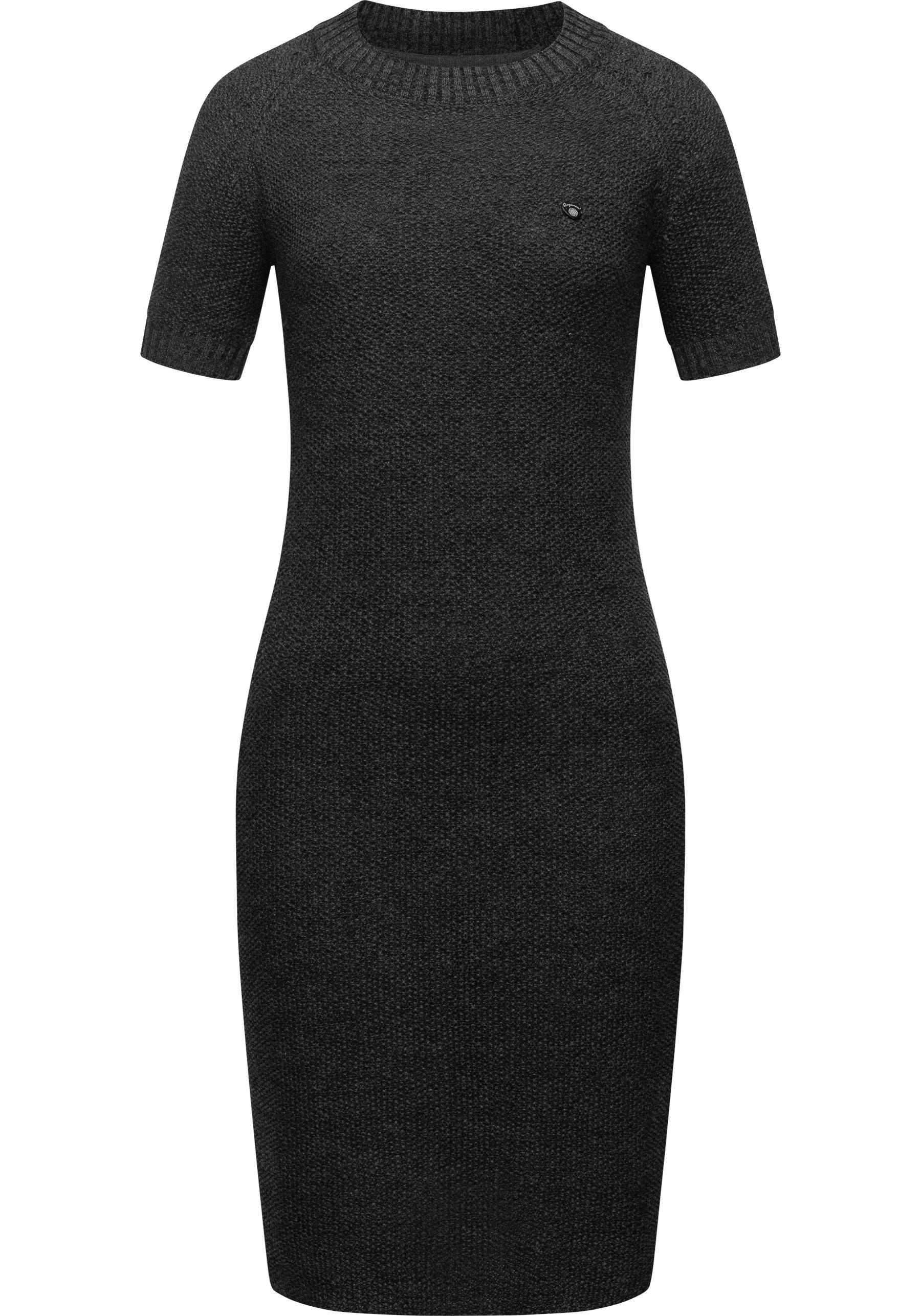 Ragwear Strickkleid "Kolya" Ohne Taschen kurzärmliges Damen Midikleid in Strickoptik