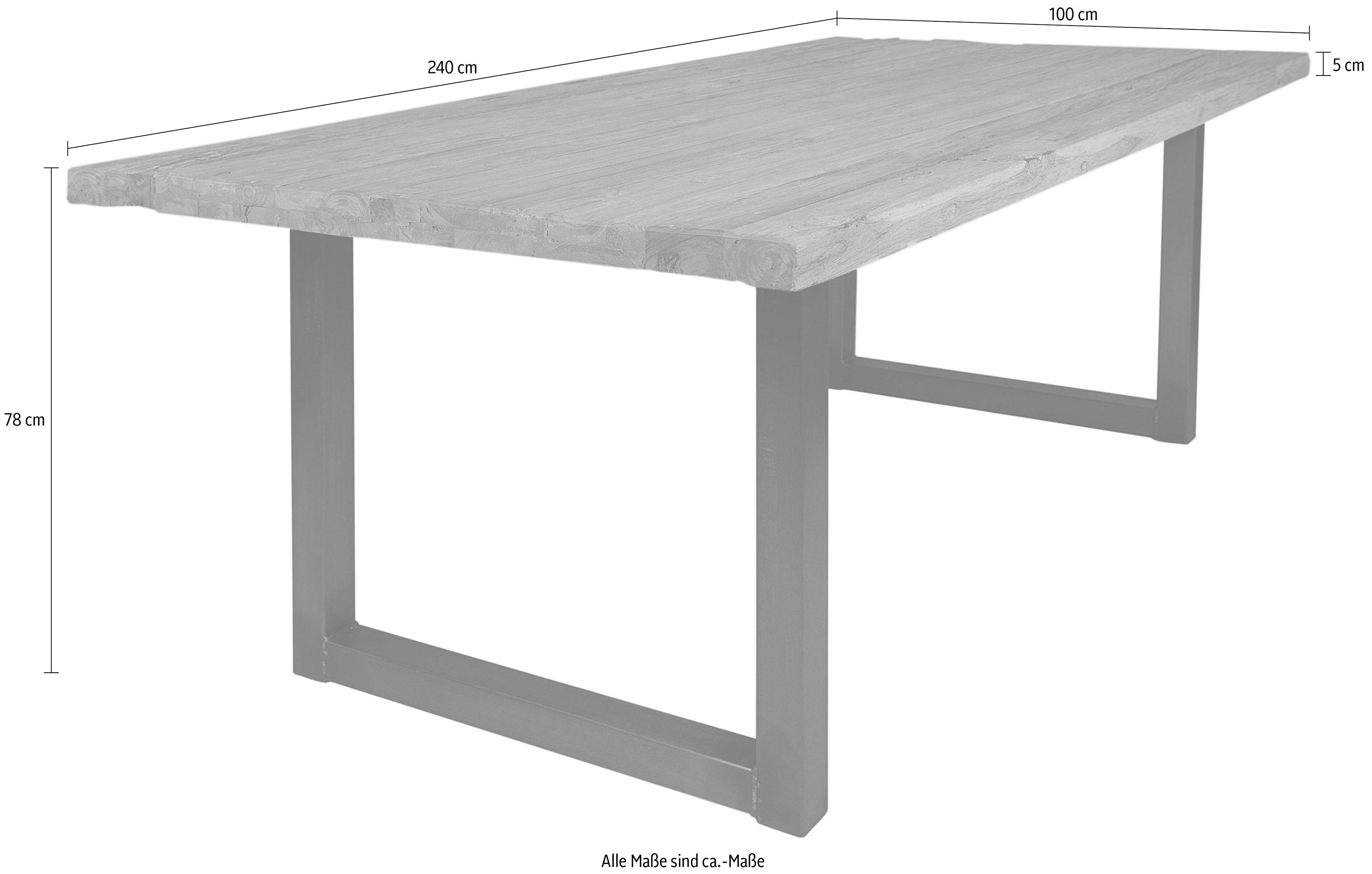 Thumbnail - SIT Esstisch "Tops&Tables" mit rustikaler Tischplatte aus recyceltem Altholz Teak