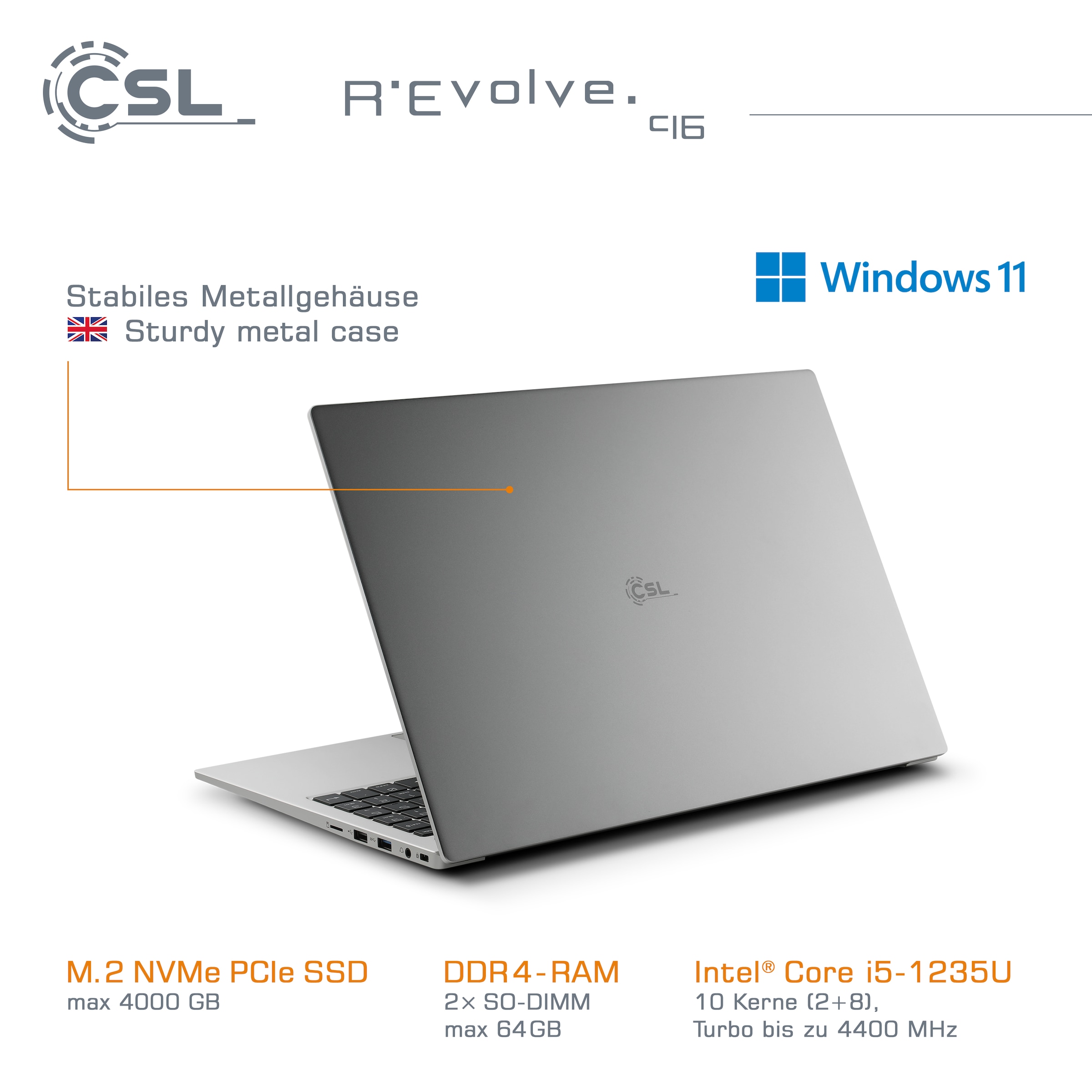 CSL Notebook »R'Evolve C16«, 40,64 cm, / 16 Zoll, 500 GB SSD