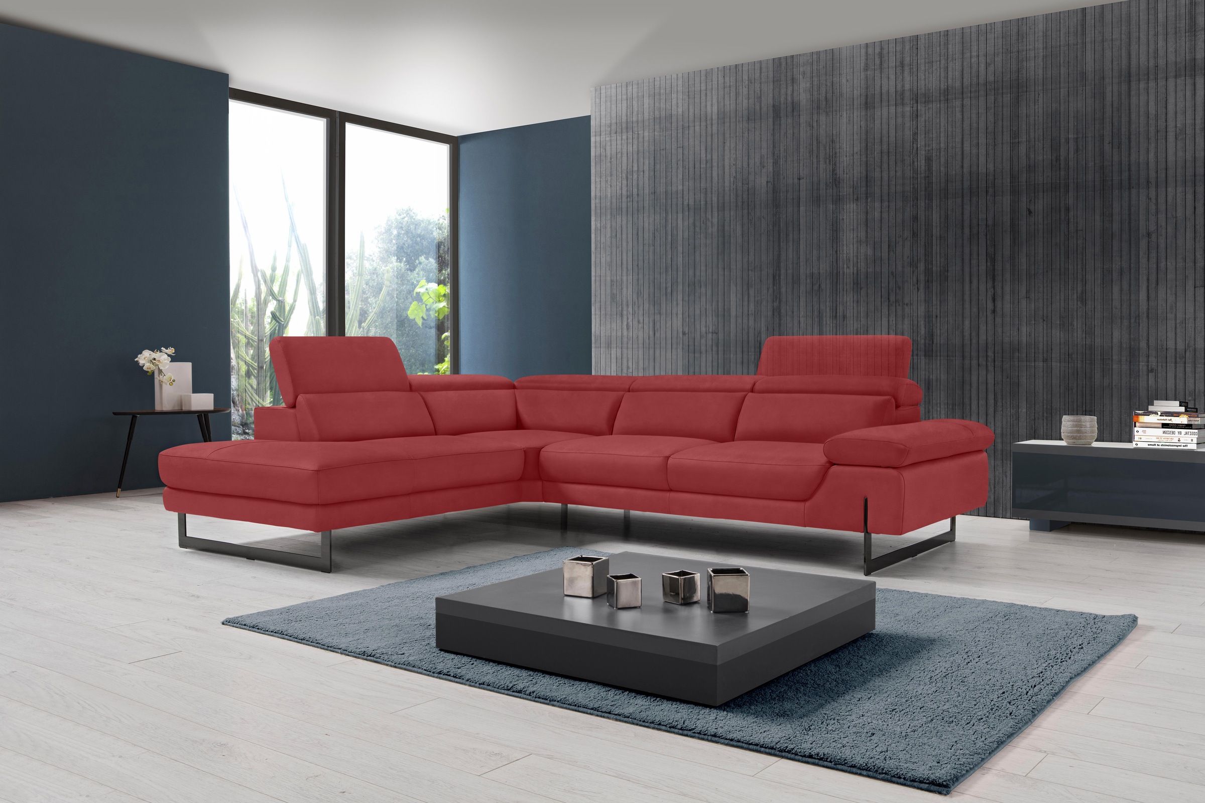 Egoitaliano Ecksofa "Queenie, extravagantes Sofa mit erstklassigem Sitzkomfort, L-Form" mit verstellbarer Armlehne und Kopfteilen für Wohlfühlkomfort