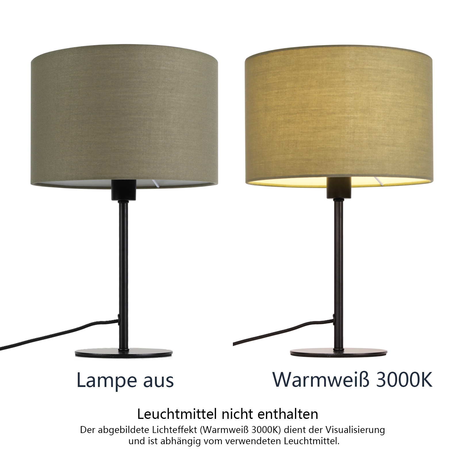 OTTO home Tischleuchte »Avveline - Textilschirm Tischlampe« E14 1 Stk. Tischlampe mit Stoffschirm, Höhe 36 cm, Ø 23 cm, Fassung E14