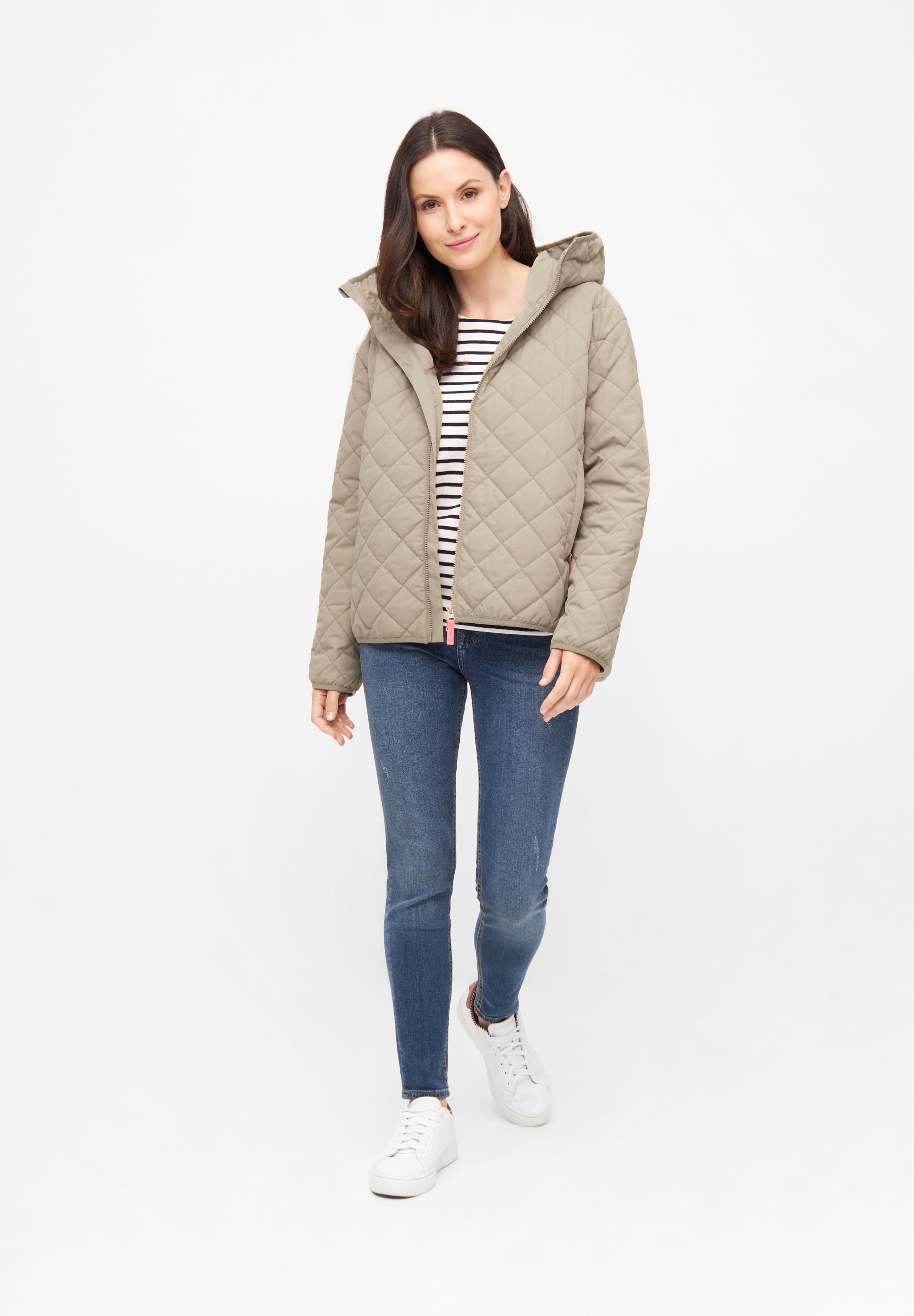 Derbe Steppjacke »Quiltby Short«, mit Kapuze, Wasserabweisend, Kapuze, 2-Wege Reisßverschluss