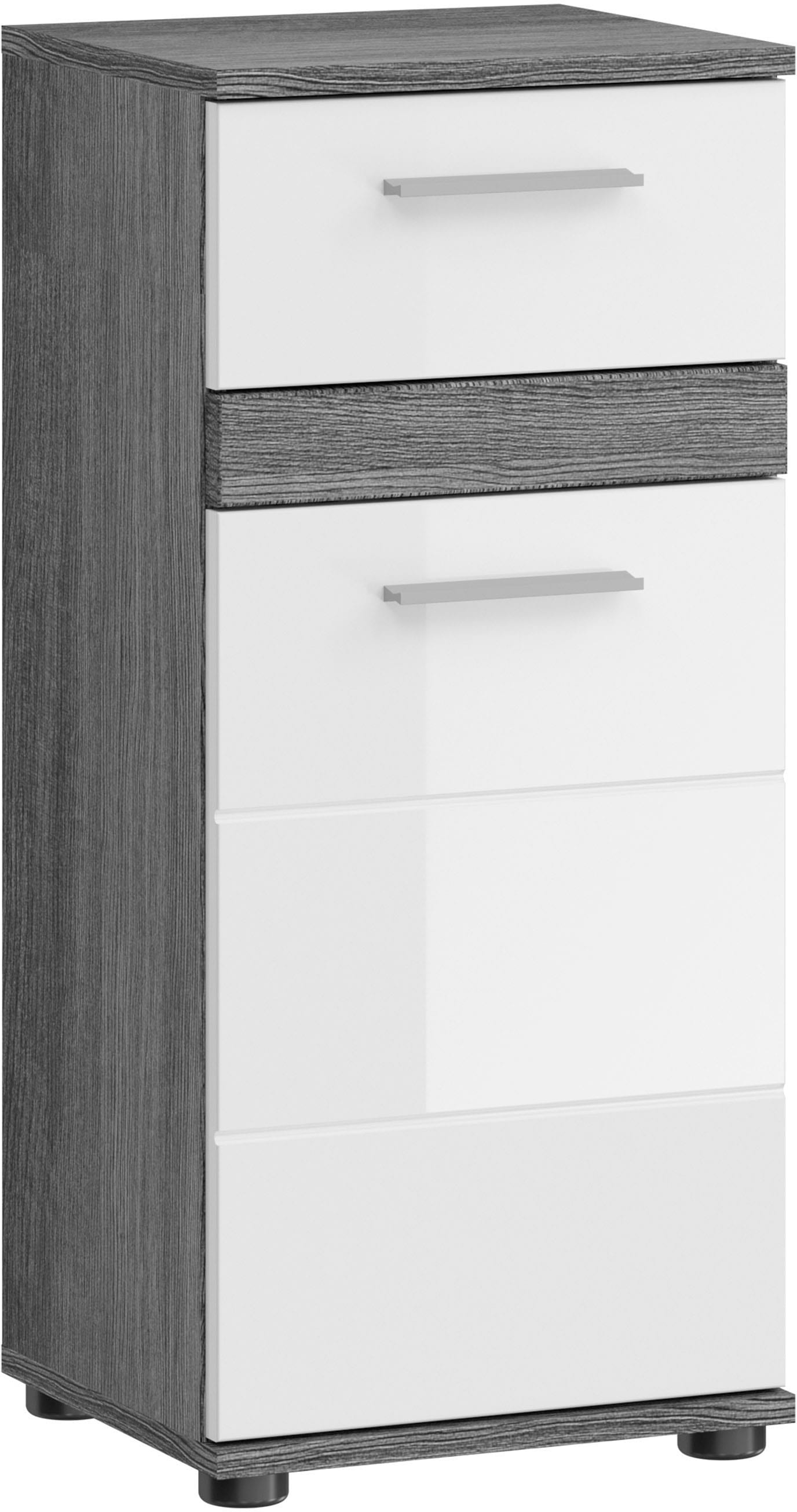 welltime Unterschrank "LUCCA, Breite 35cm, 1 Tür (TA wechselbar), 1 Schubkasten" MDF Front, Badmöbel, Badschrank, Schrank, Bad, Badezimmer