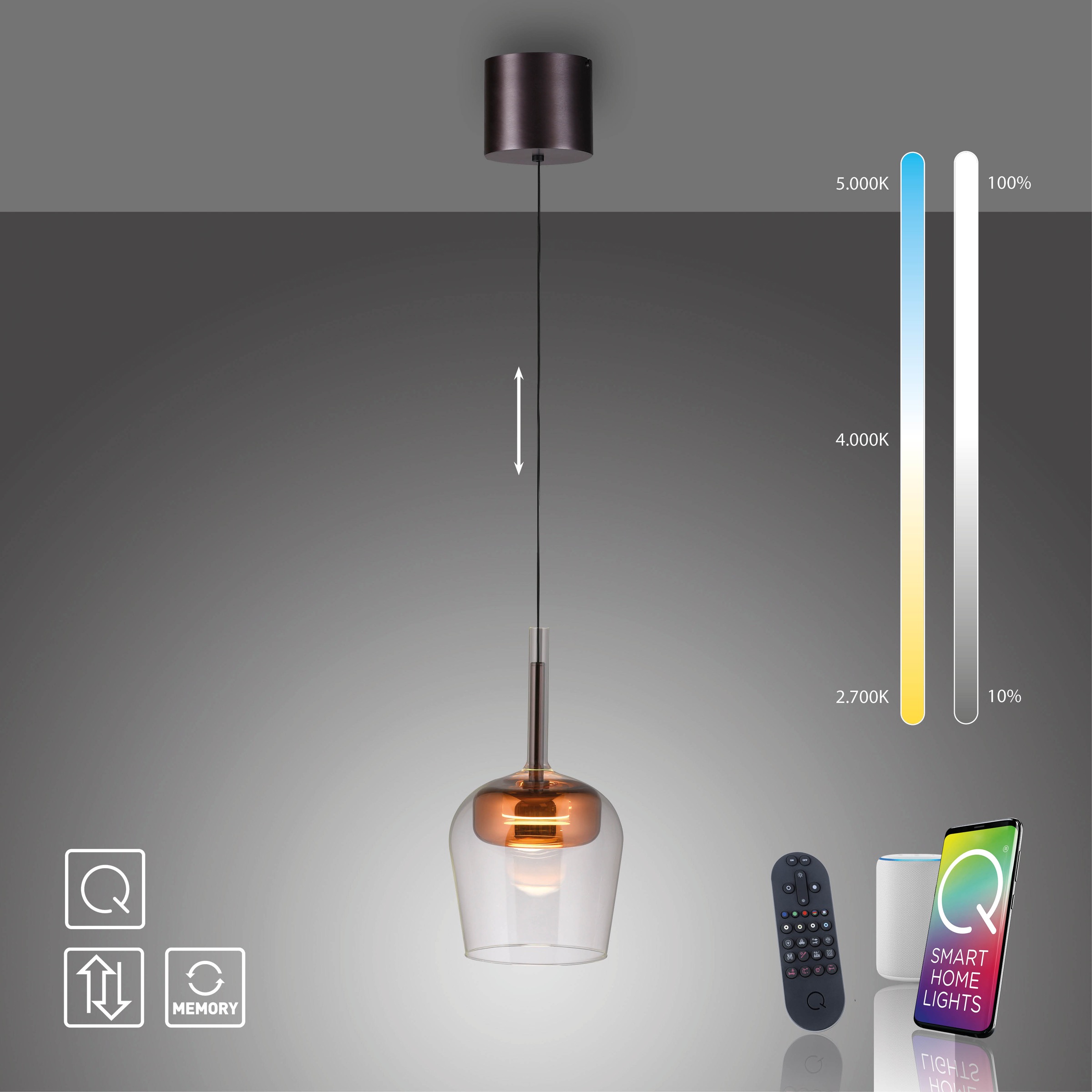 Neuhaus Q SMART HOME LIGHTS LED Pendelleuchte »Q-KON« LED-Board 1 Stk. warmweiß - kaltweiß
