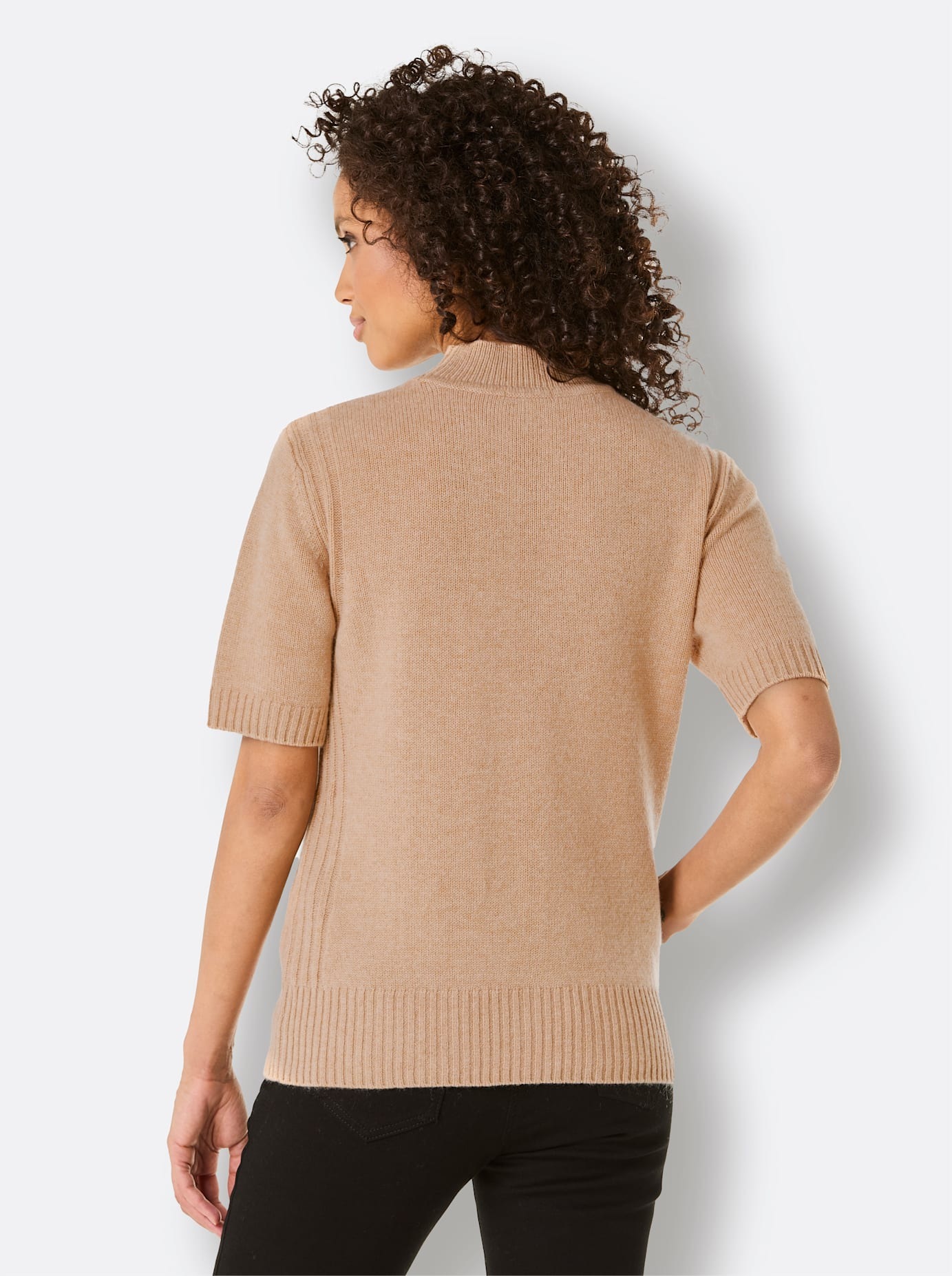 CREATION L PREMIUM Kurzarmpullover "Merino-Kaschmir-Pullover" günstig online kaufen