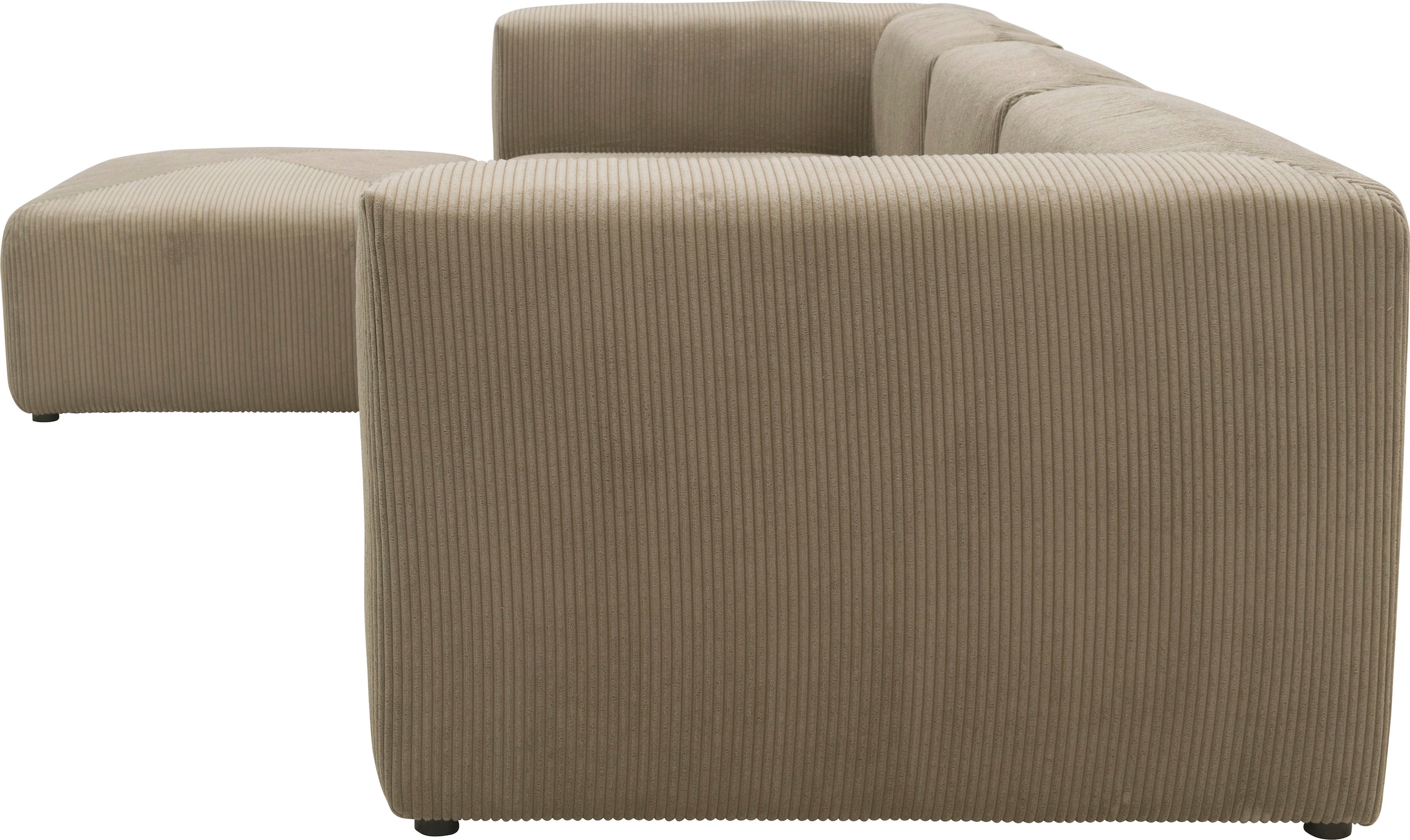 RAUM.ID Ecksofa »Gerrid L-Form«, Cord-Bezug, Modulsofa, bestehend aus Eck- und Mittelelement + Hocker