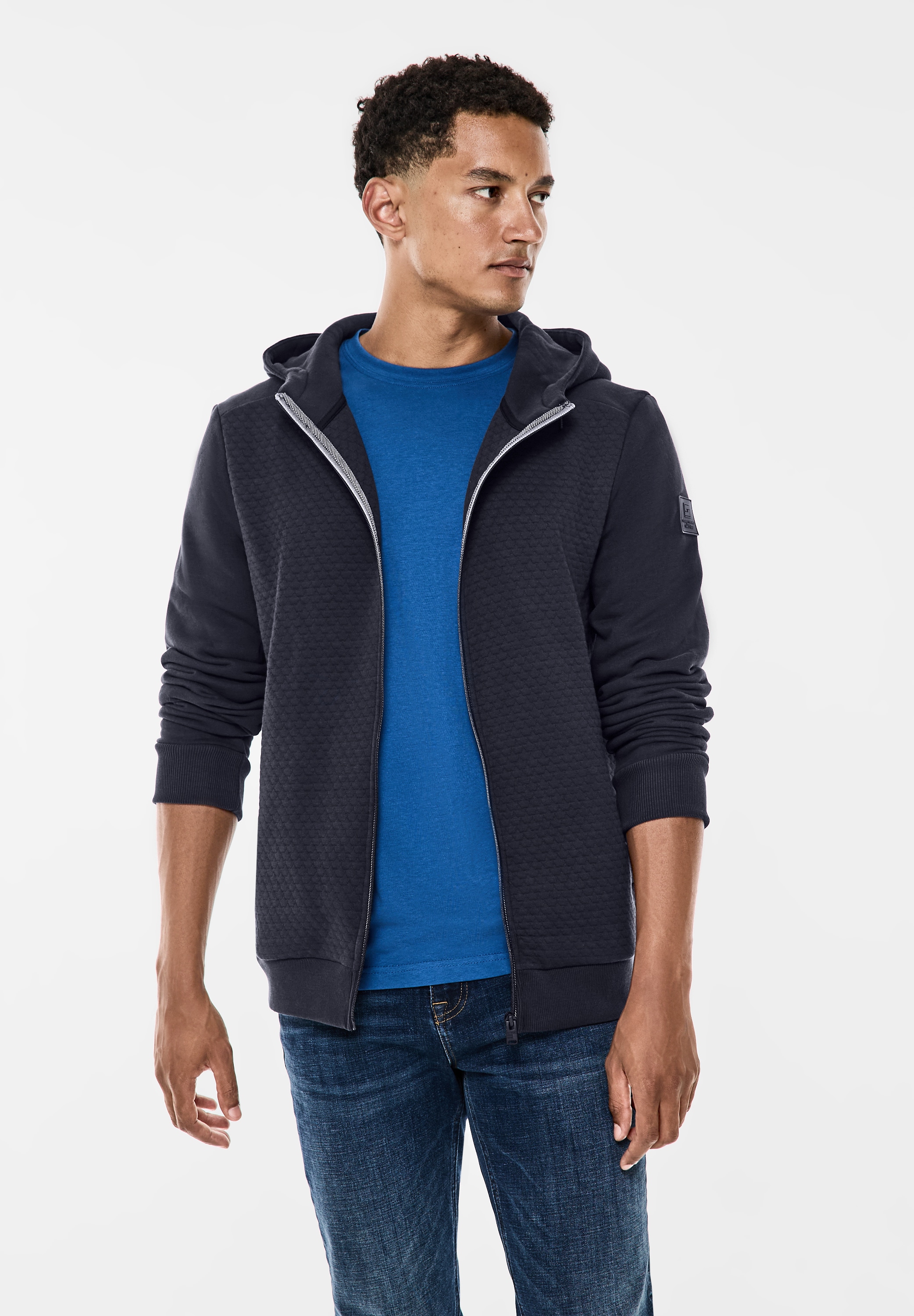 STREET ONE MEN Kapuzensweatjacke, mit Kapuze