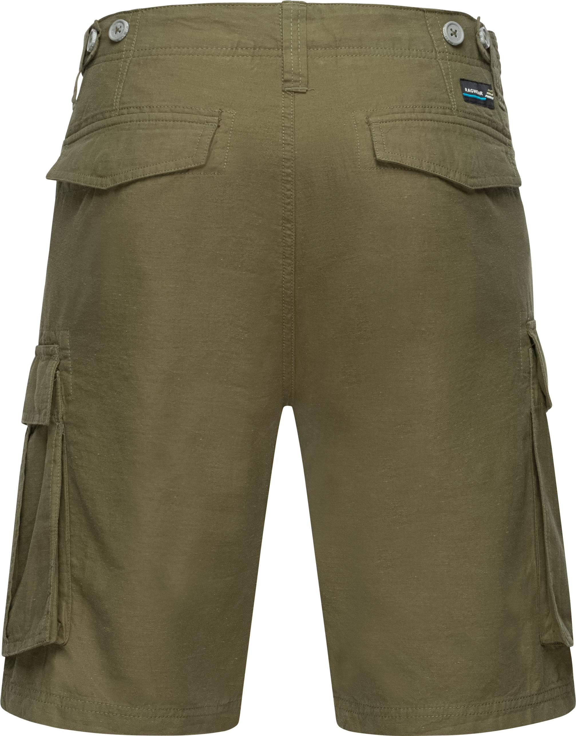 Ragwear Shorts »Merly Linen«, (1 tlg.), Kurze Leinenhose in Cargo-Optik