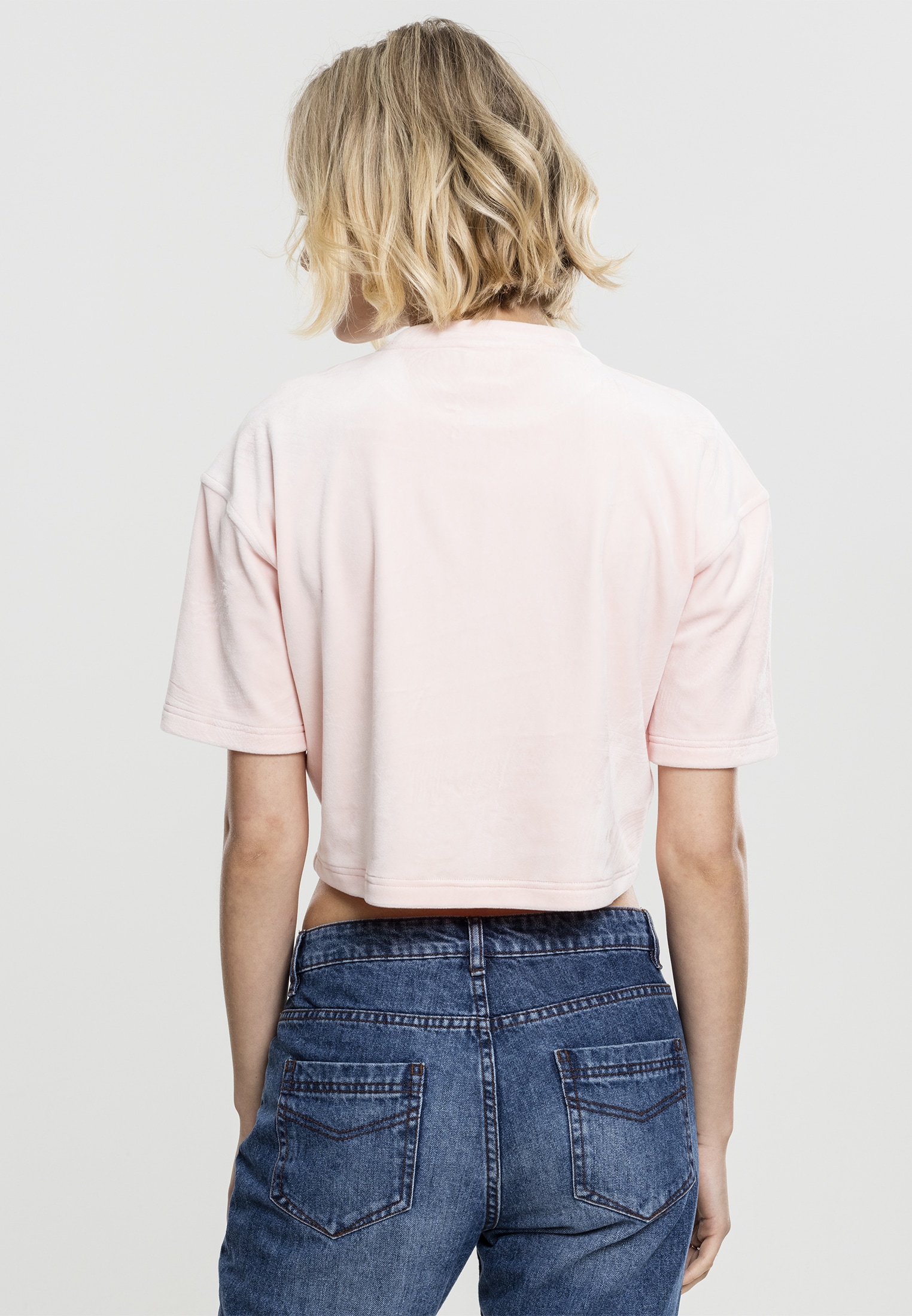 URBAN CLASSICS T-Shirt »Urban Classics Damen Ladies Velvet Short Kimono Tee«, (1 tlg.)