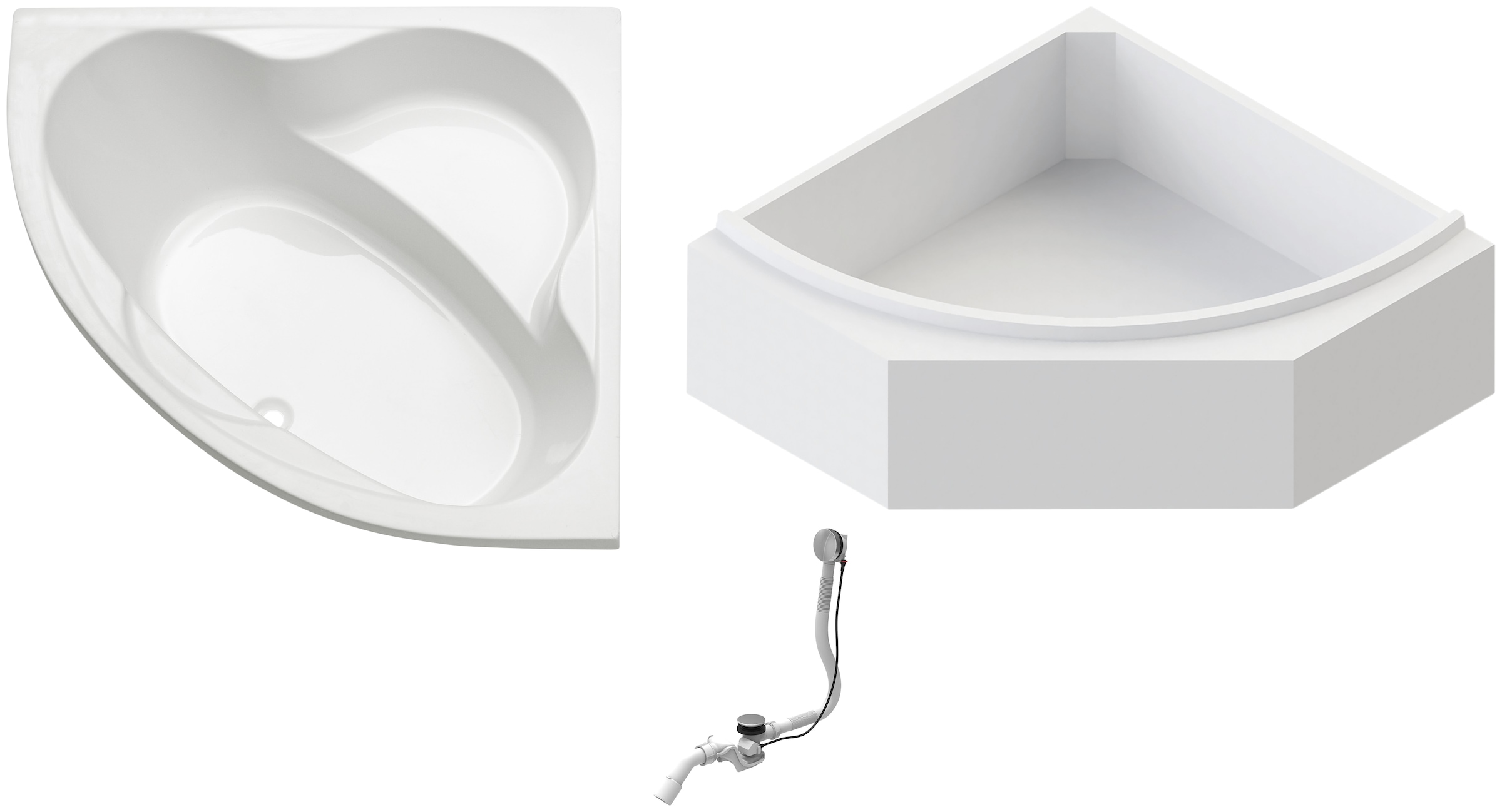 OTTOFOND Badewanne "Set Eckwanne", (3 tlg.), 1400 mm/420 mm, Eckwanne