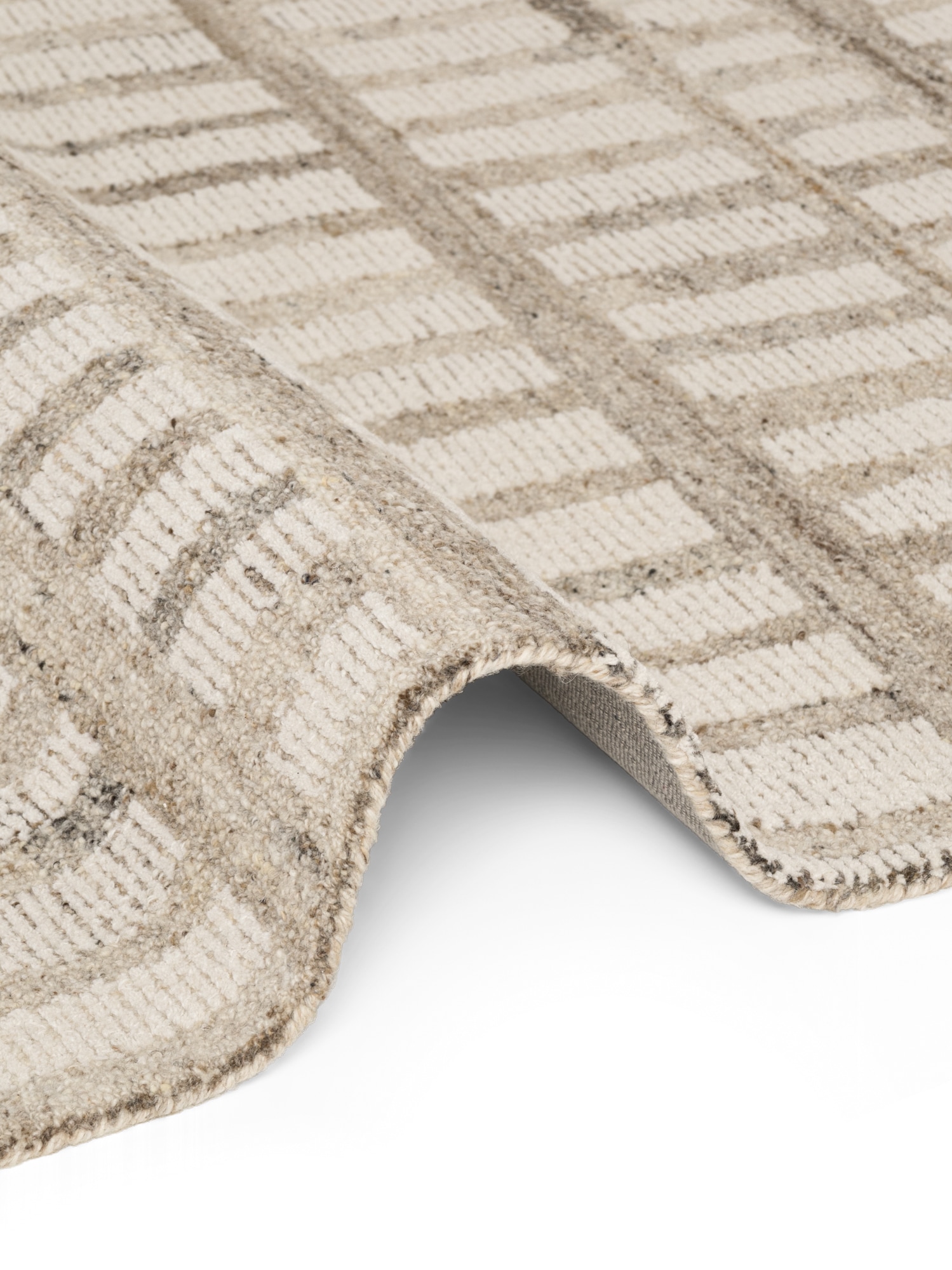 vikosa Teppich »Linara« rechteckig 15 mm Höhe Handgemacht, Grafisch, Streifen, Natur, Wolle, Wohnzimmer,Schlafzimmer