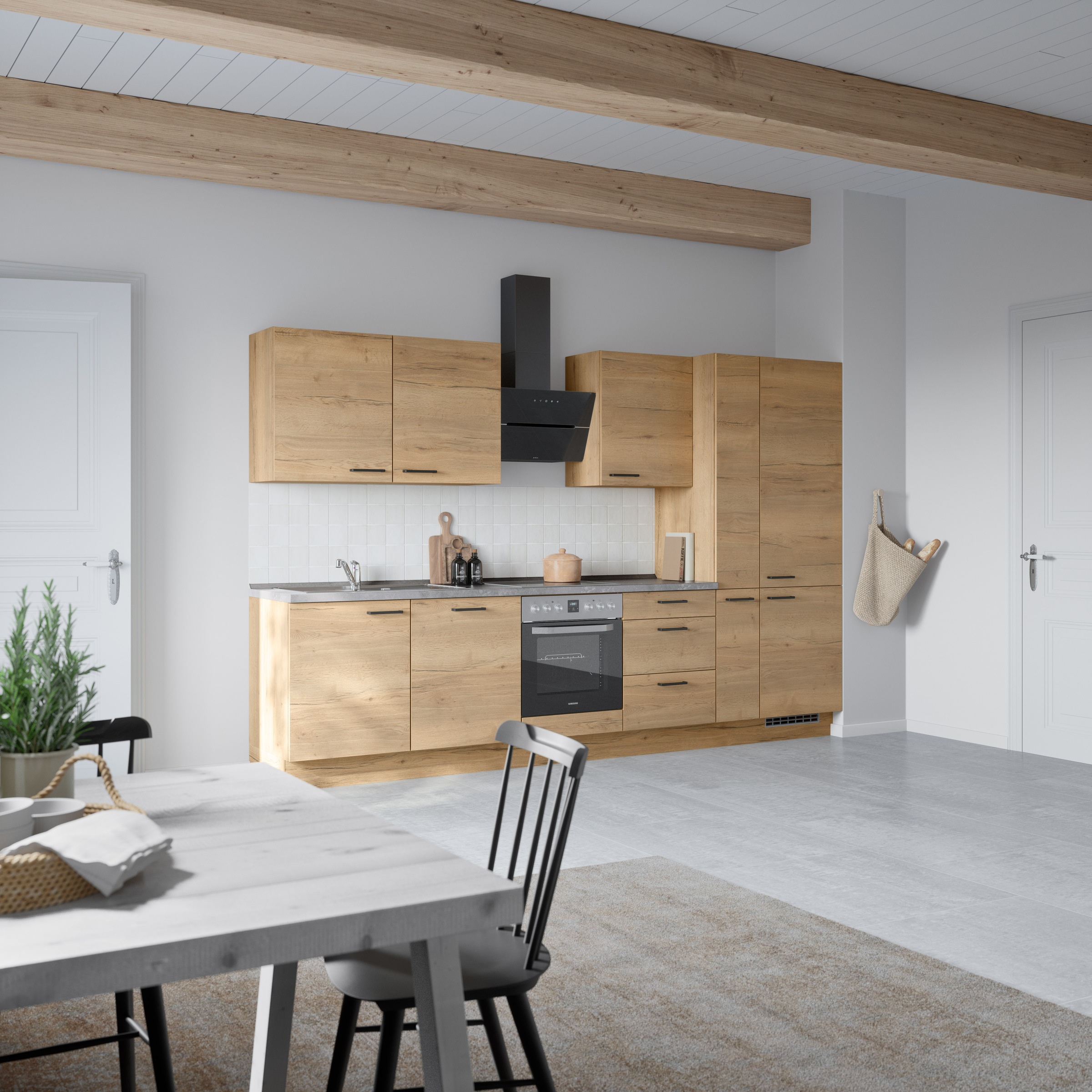 nobilia® Küchenzeile »"Structura II"«, vormontiert, Ausrichtung wählbar, Breite 330 cm, wahlw. mit E-Geräten