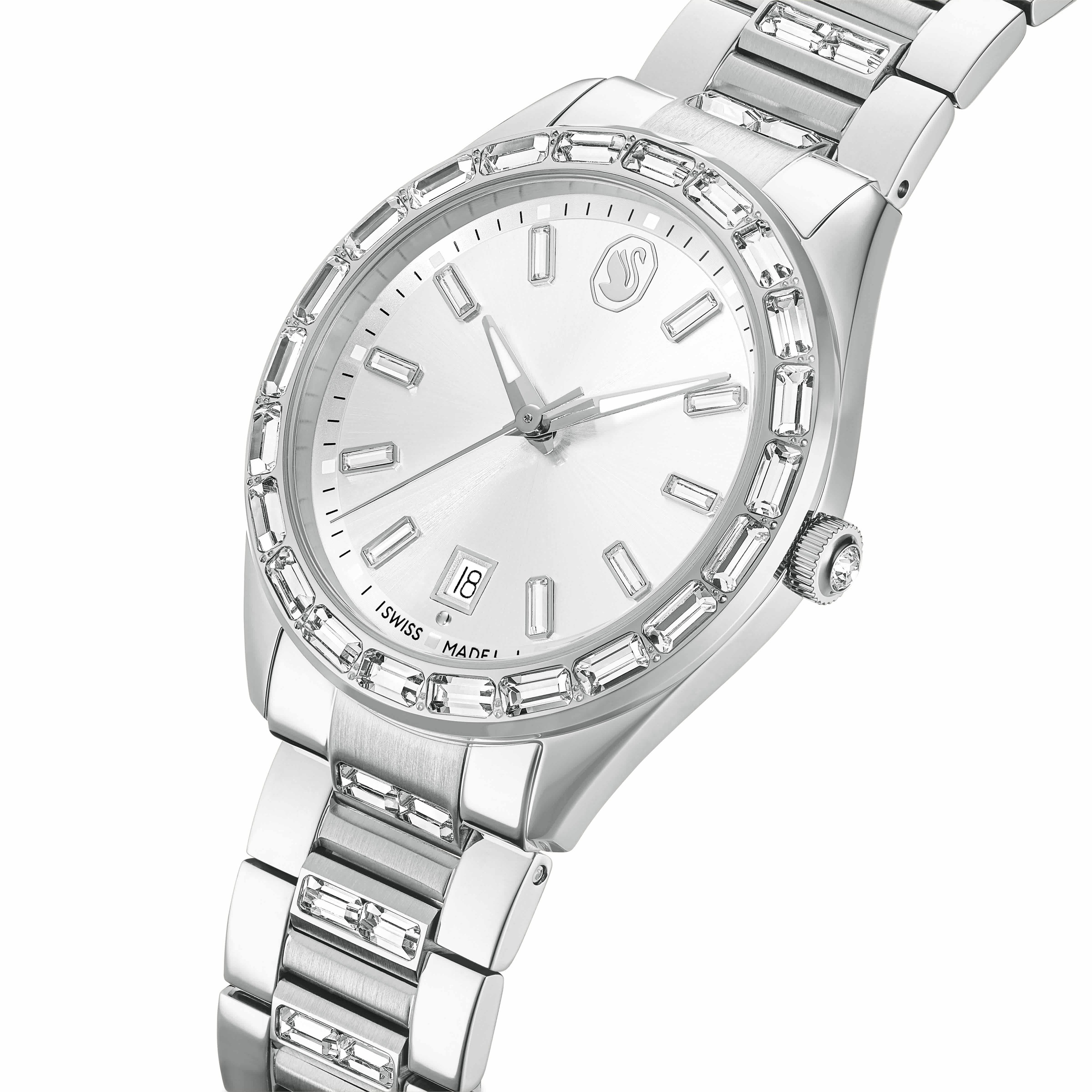 Swarovski Quarzuhr »MATRIX« Armbanduhr, Damenuhr, Swiss Made, Edelstahlarmband, analog