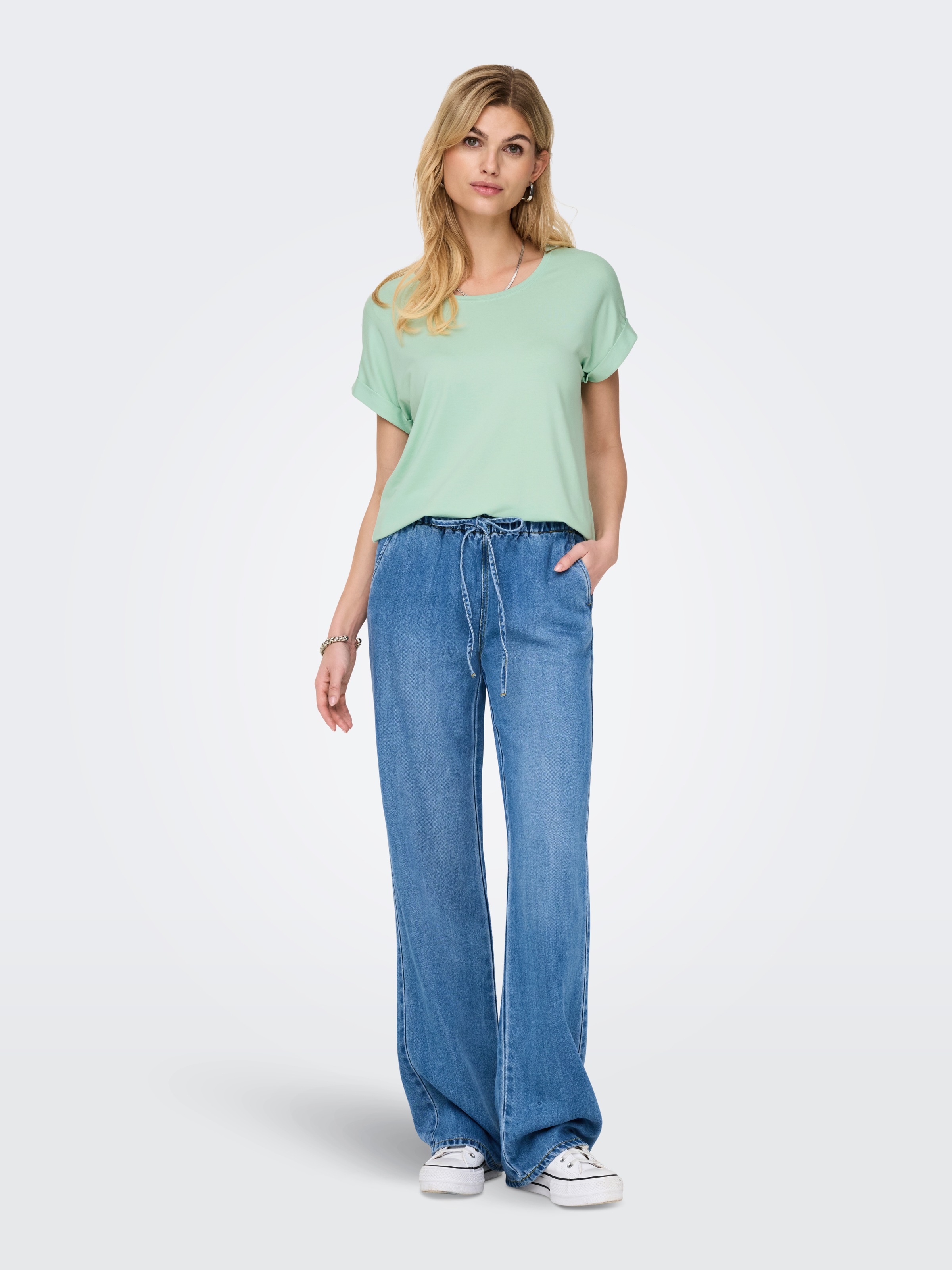 ONLY Onlmoster Damen T-Shirt Birds Egg Grün Gr. M 3