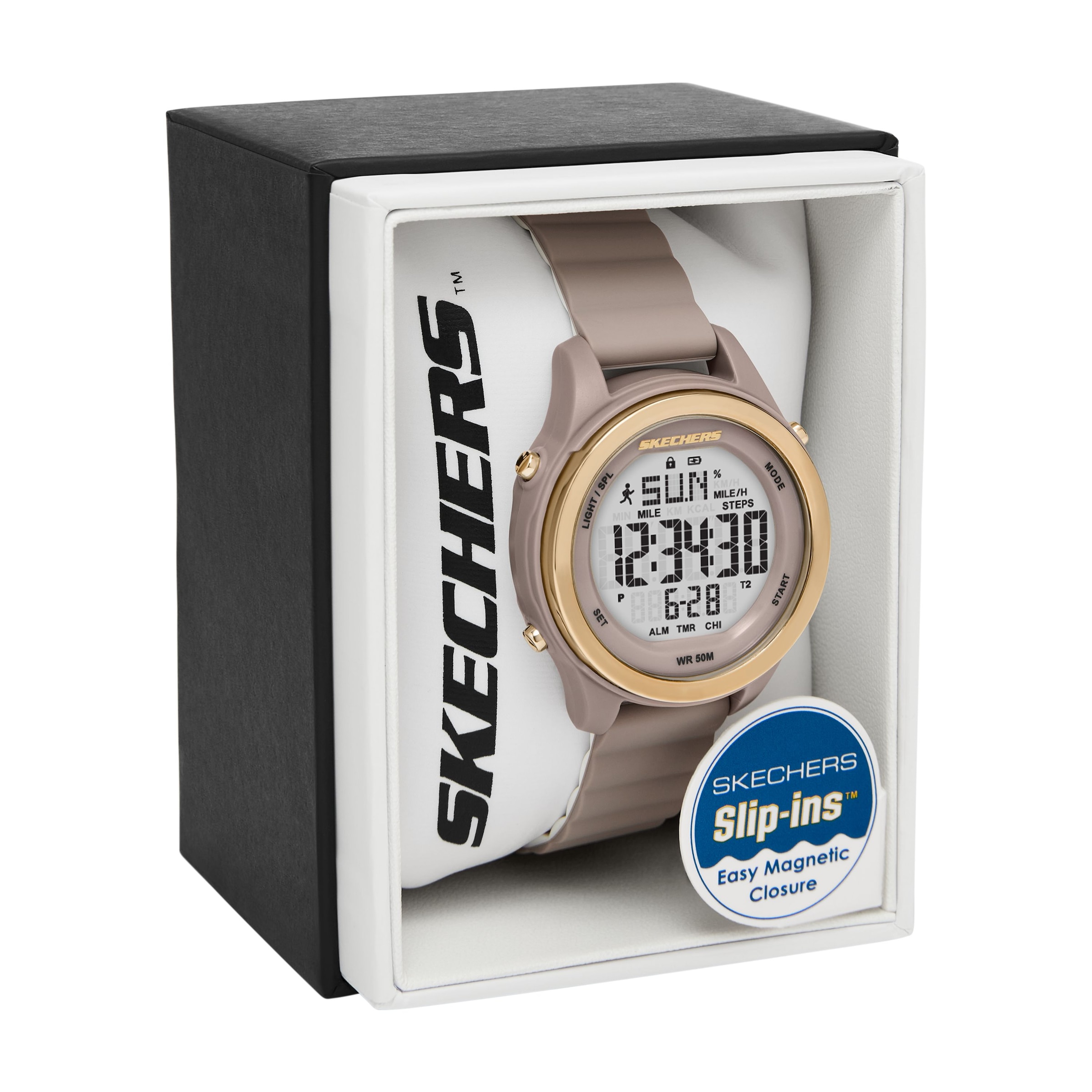 Skechers Chronograph »FAIRHAVEN« Quarzuhr, Armbanduhr, Damenuhr, Silikonarmband, digital, Tag
