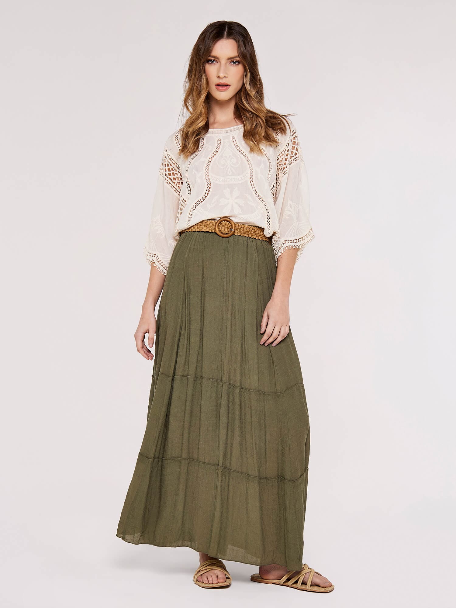 Apricot Shirtbluse »Top aus Baumwollmischung« mit Häkelstickerei