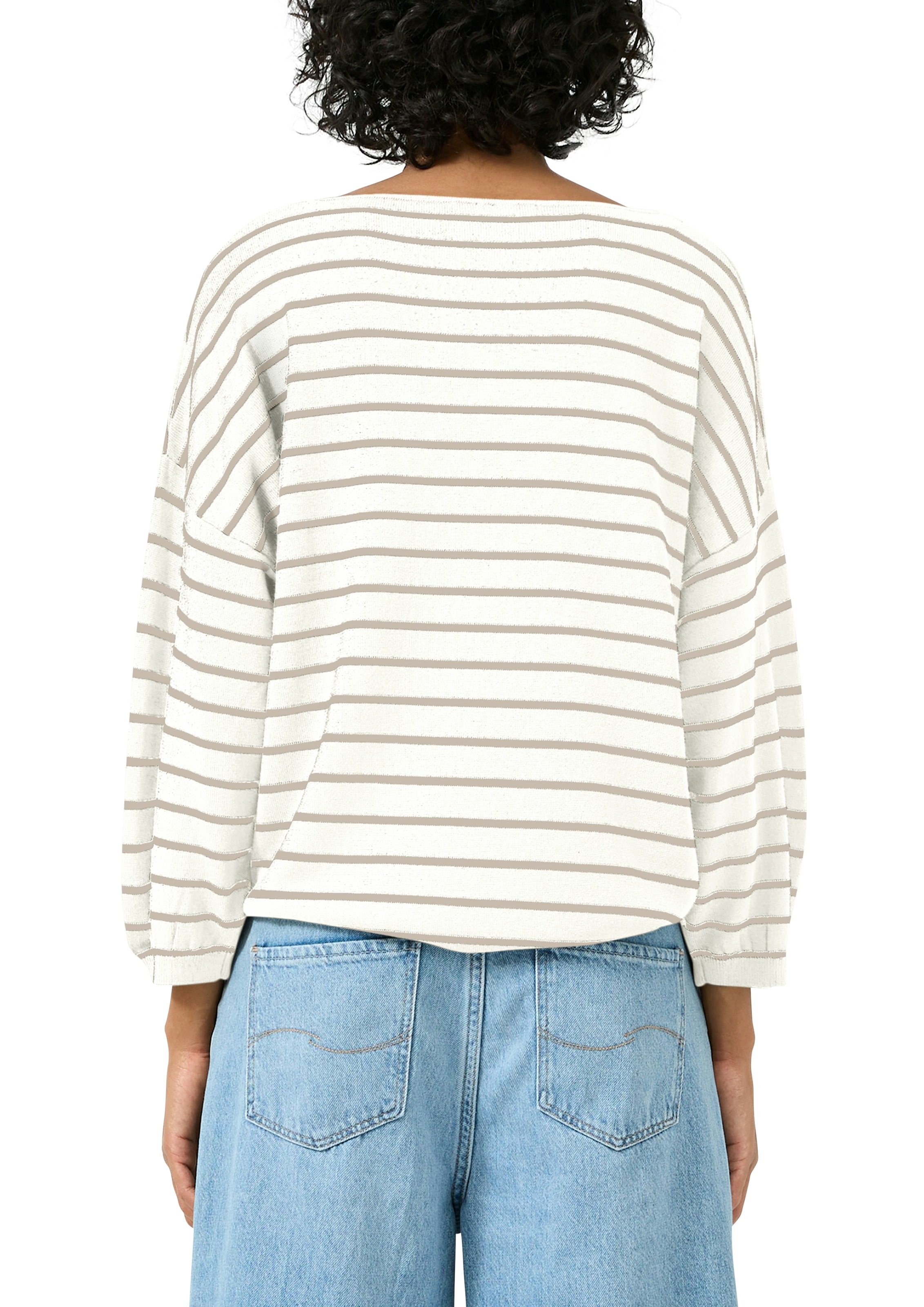 QS 3/4 Arm-Pullover gestreift, mit Viskose günstig online kaufen