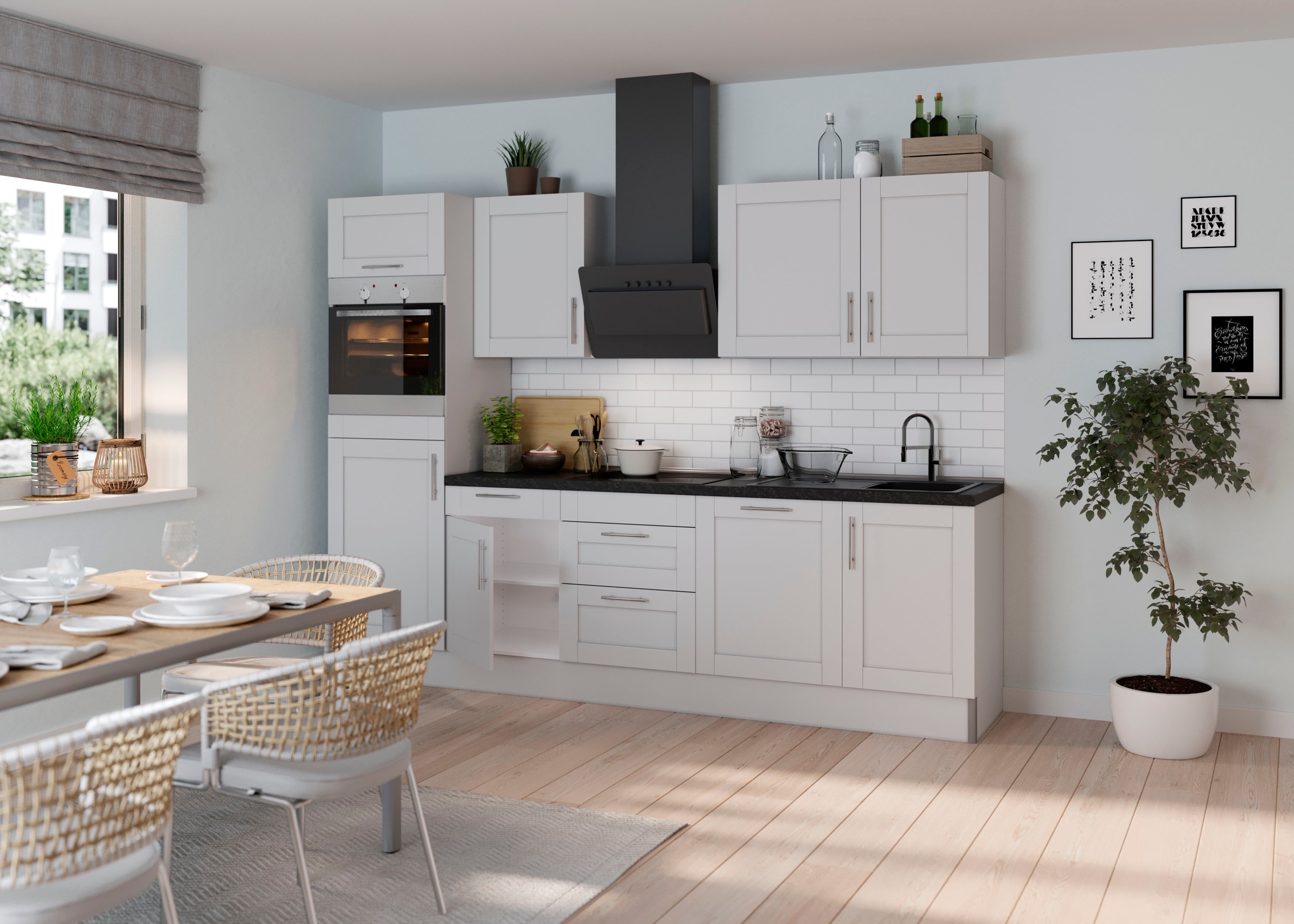 OPTIFIT Küche »Ahus«, Breite 280 cm,wahlw. mit E-Geräten,Soft Close Funktion,MDF Fronten