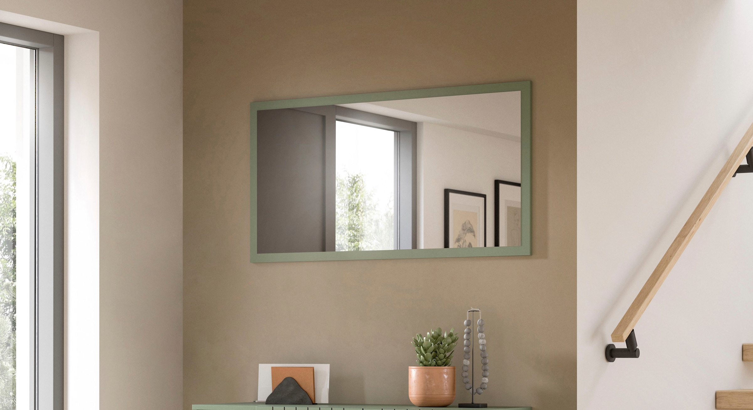 Home affaire Spiegel »TATIO,106x55x2 cm, große Spiegelfläche« Garderobenspiegel, Flurspiegel