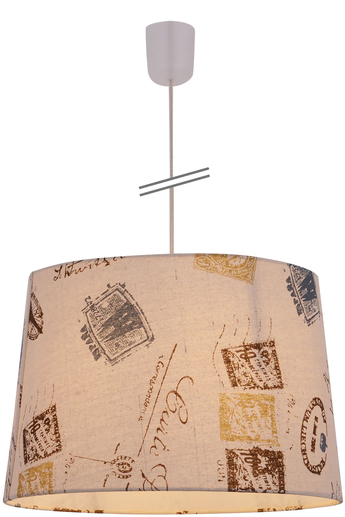 näve Pendelleuchte »PRINT«, 1 flammig, Leuchtmittel E27 | ohne Leuchtmittel, inkl. Pendel l: 120cm, transparent, Farbe: braun mit Motiv