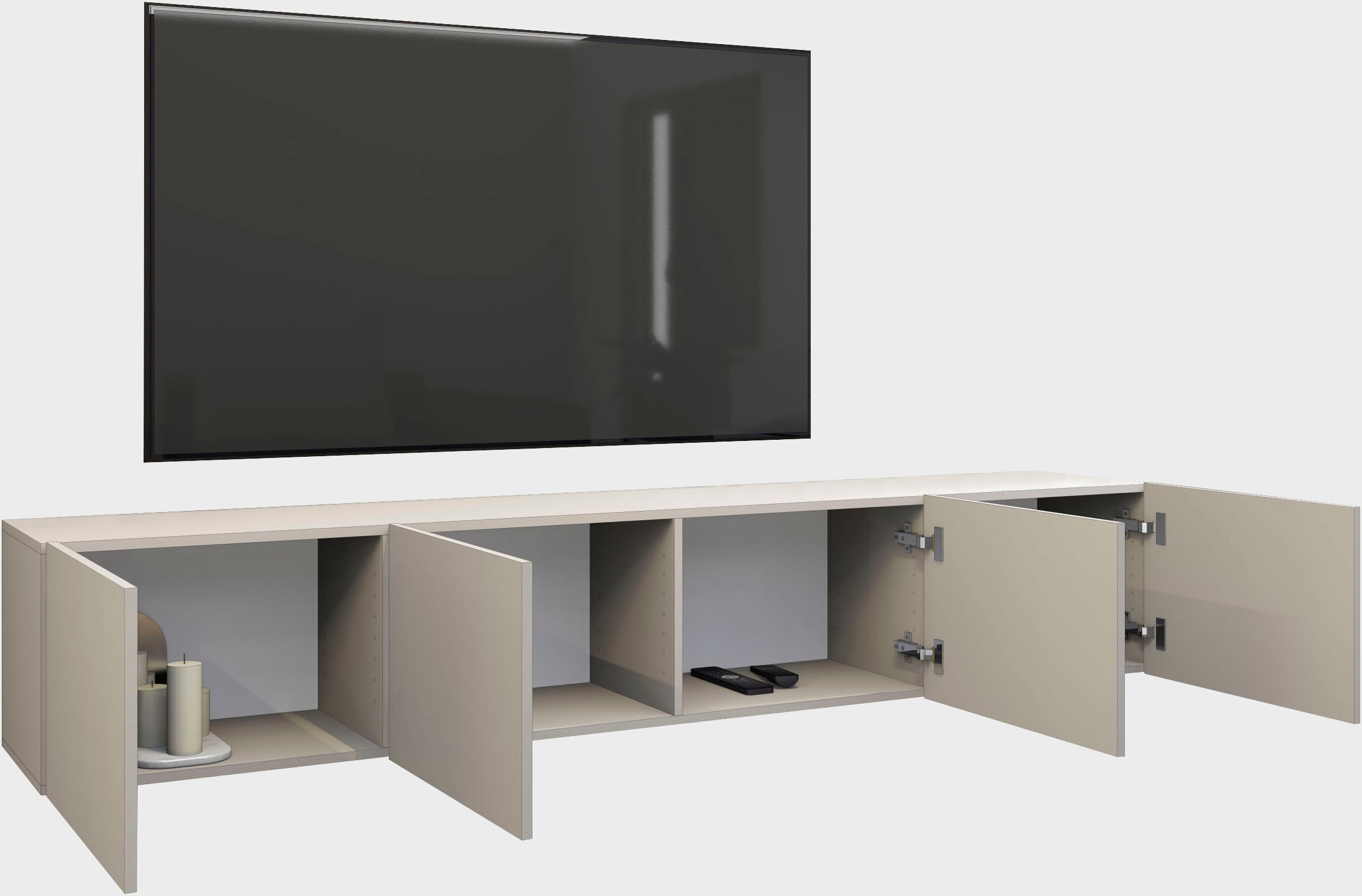 Thumbnail - borchardt Möbel Lowboard "Sophia" Breite 200 cm mit 4 Türen, stehend und hängend