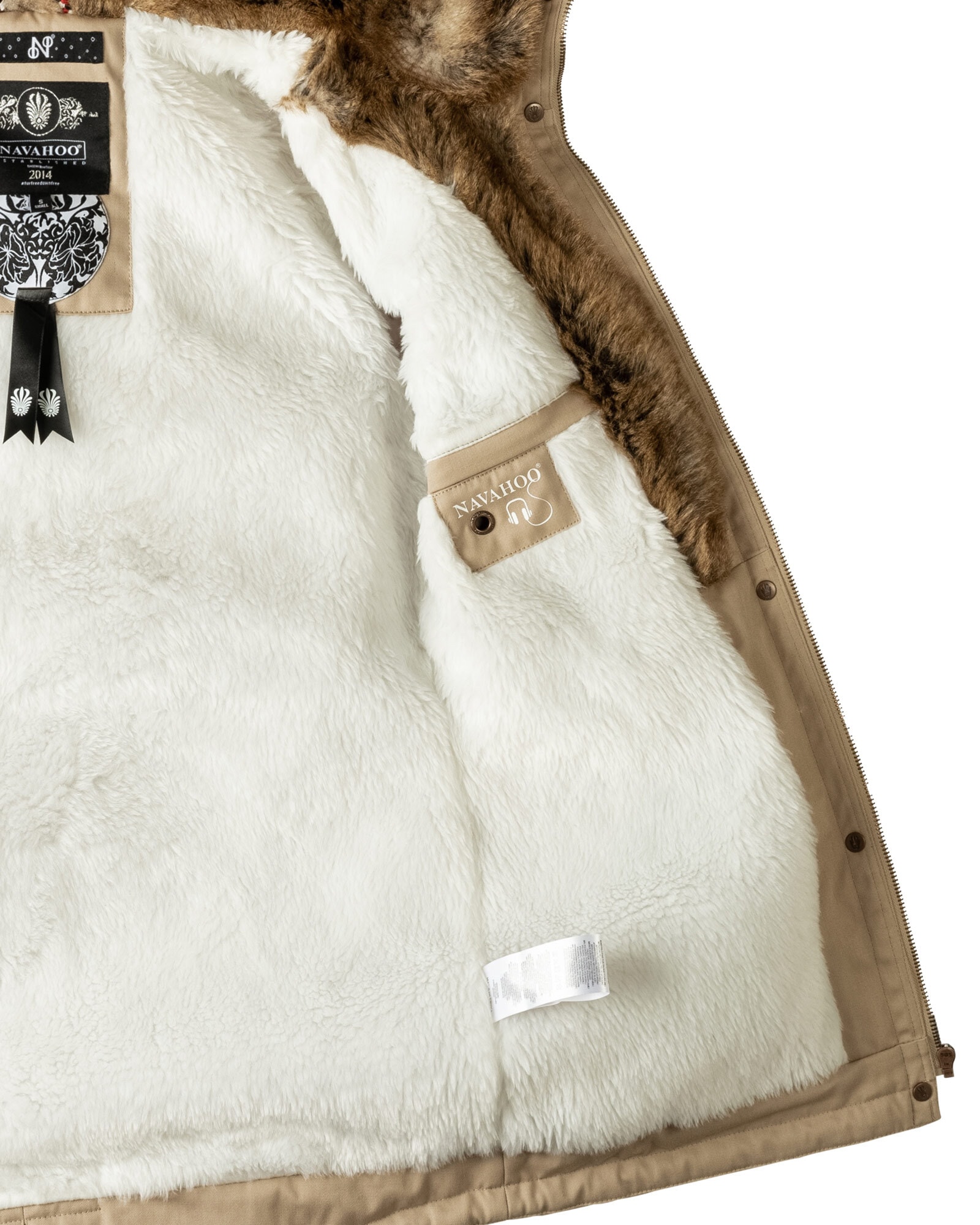 Navahoo Winterjacke »Diamond«, Designer Winterjacke mit Teddyfell gefüttert