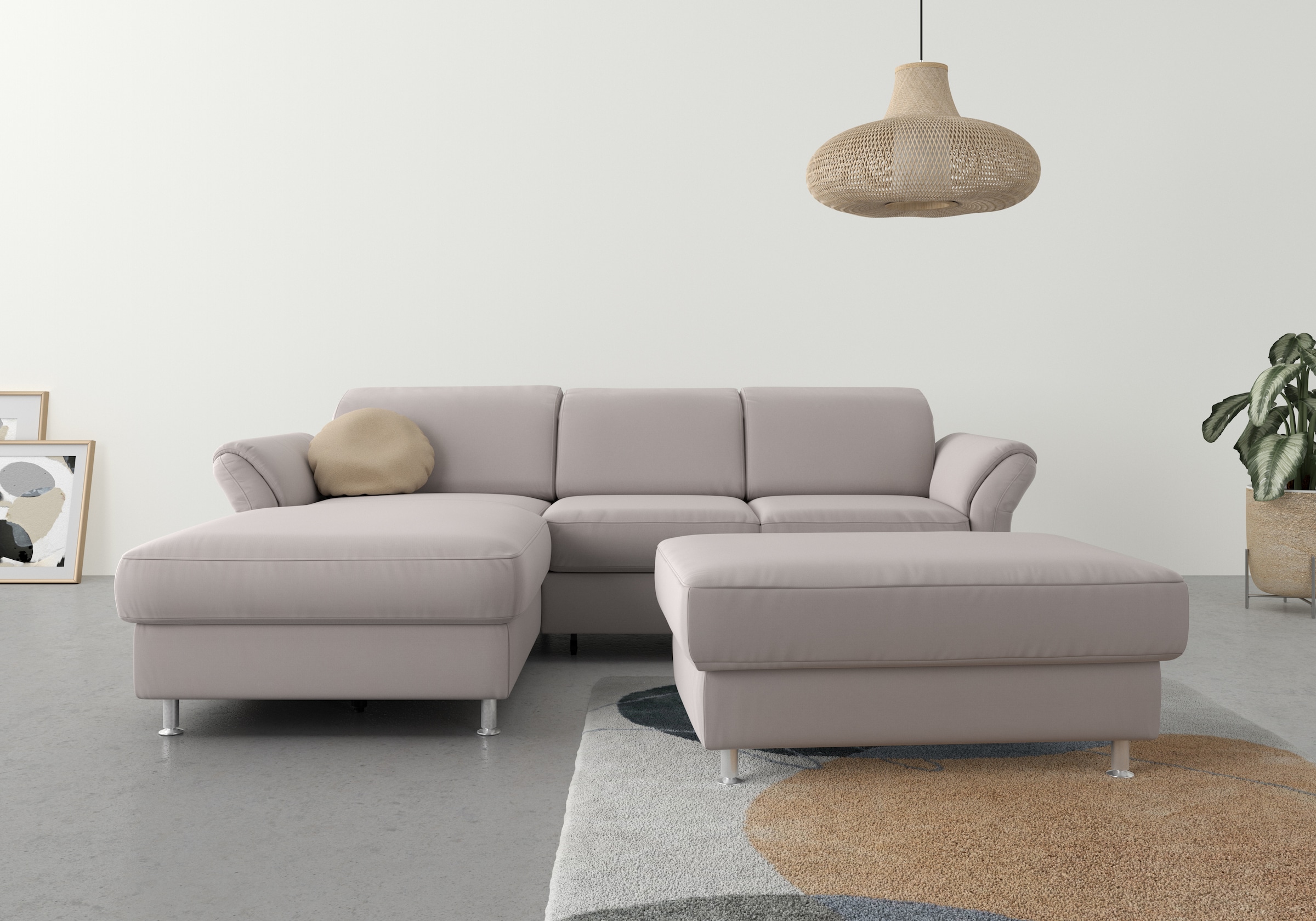 sit&more Ecksofa »Apulia L-Form«, wahlweise Bettfunktion, Bettkasten und Kopf- und Armteilverstellung