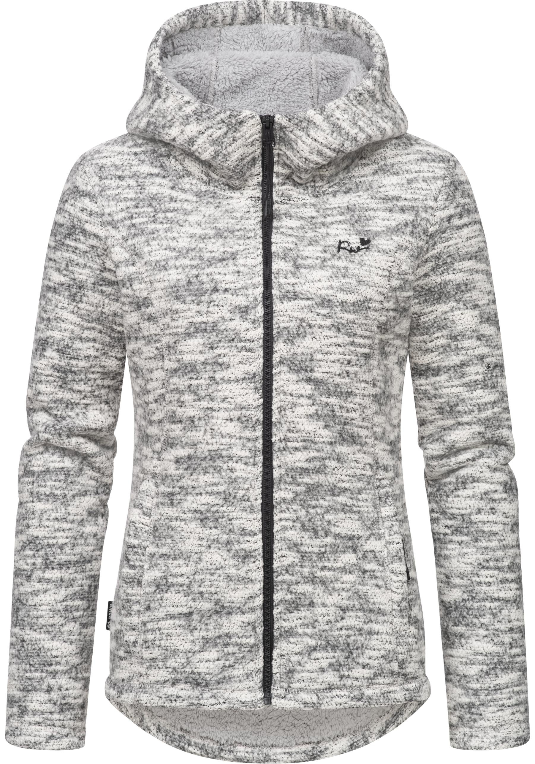 Kapuzenstrickjacke RAGWEAR "Lyshka Melange", Damen, Gr. XXXL(46), grau, Grobstrick, Obermaterial: 56% Baumwolle, 44% Polyester; Innenfutter: 100% Polyester, figurumspielend hüftbedeckend, hoch geschlossener Ausschnitt, Ärmel ohne Ärmelschlitz abgesteppte  3