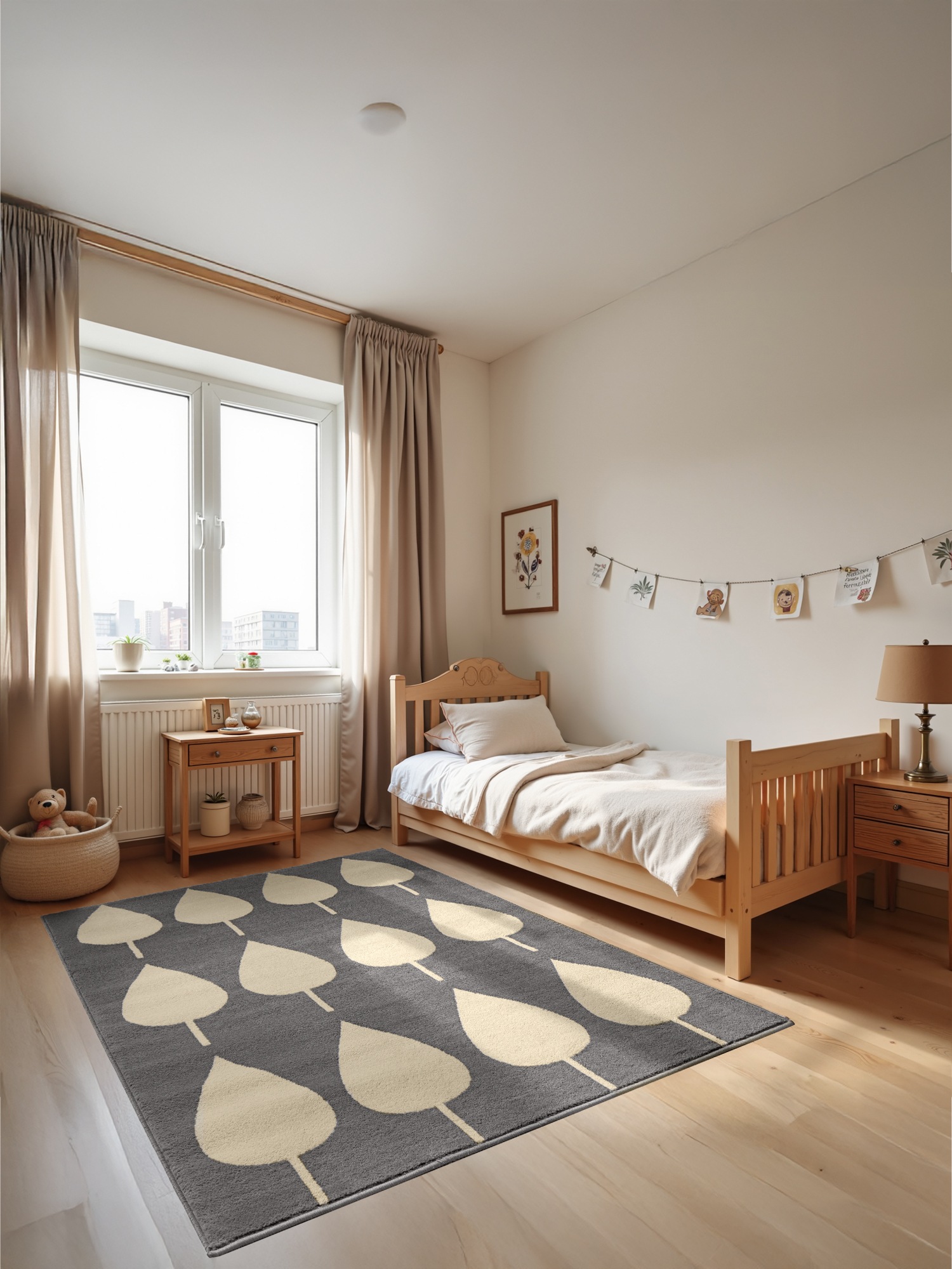 HANSE Home Kinderteppich »Lovely Leaves«, rechteckig, 8 mm Höhe, Spielteppich, fest, Kinderzimmer, Kurzflor, Spielunterlage