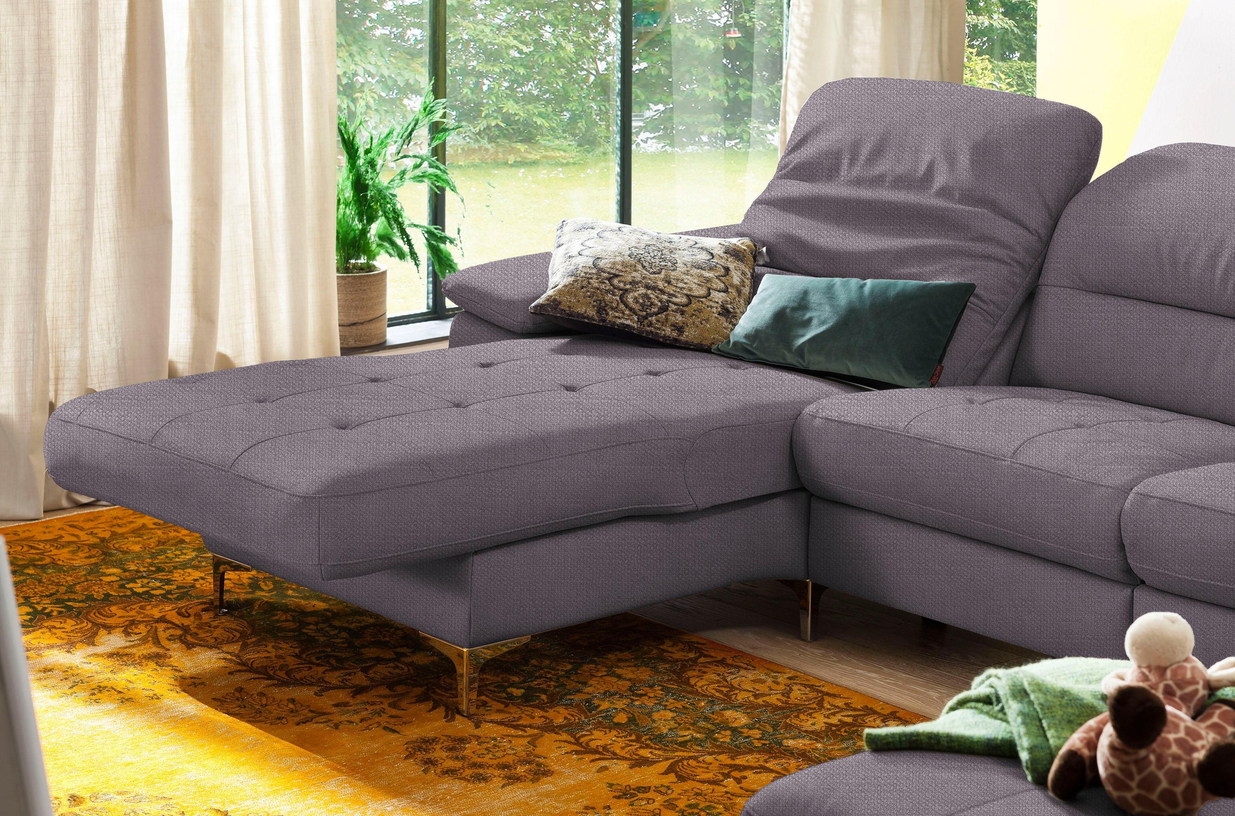 Places of Style Ecksofa »Basel L-Form«, mit vollmotorischer Relaxfunktion und motorischer Recamiere