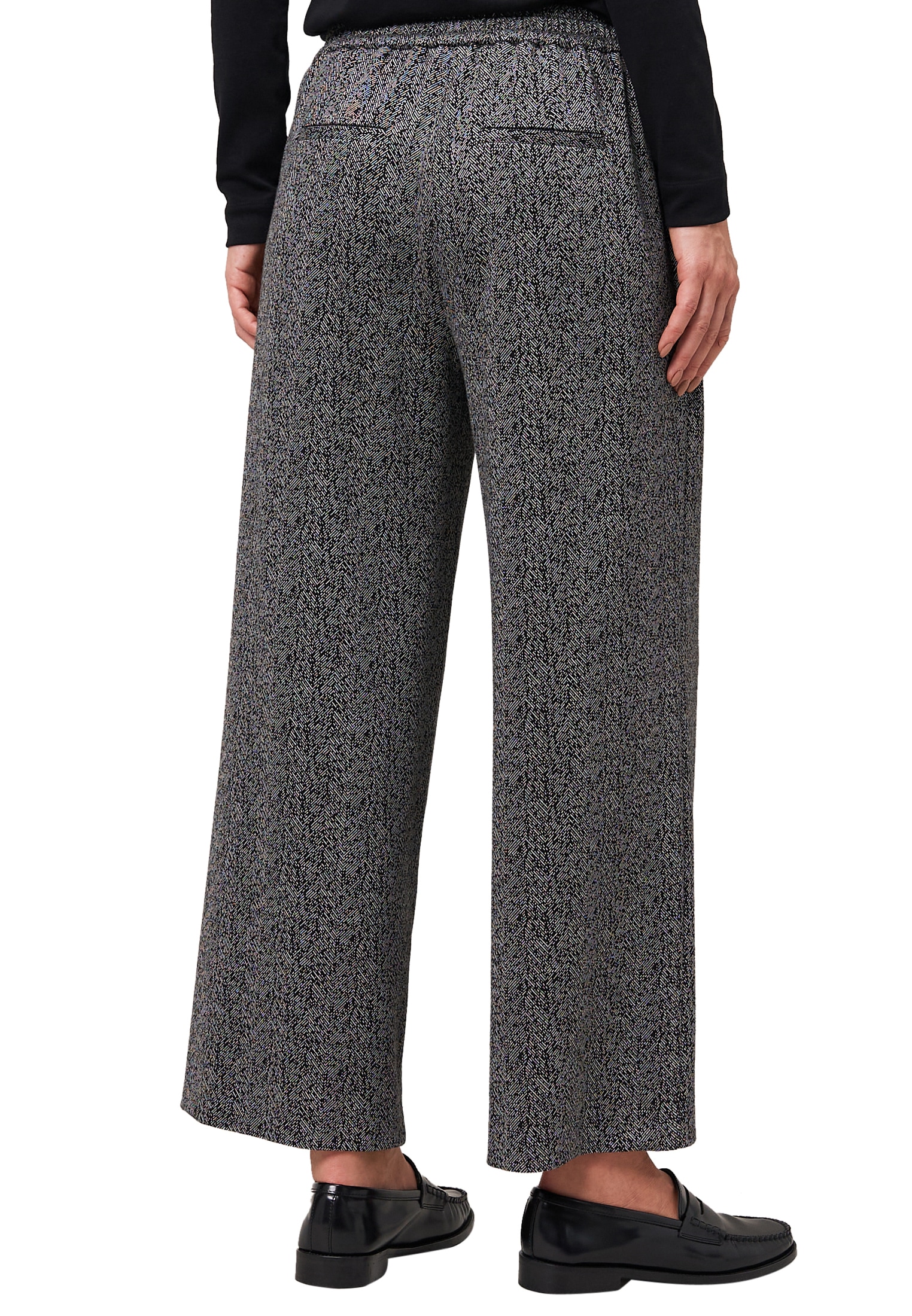 Zero Stoffhose »zero Damen Jacquard-Hose weites Bein 26 Inch«, Plain/ohne Details
