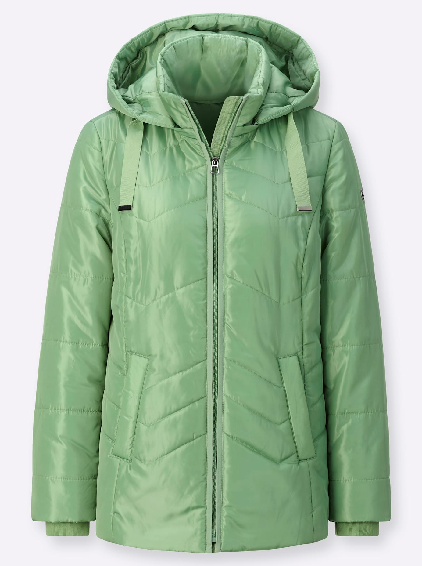 Steppjacke CASUAL LOOKS, Damen, Gr. 52, grün (eucalyptus), 100% Polyester, Wattierung:100% Polyester, unifarben, Jacken Steppjacke 3