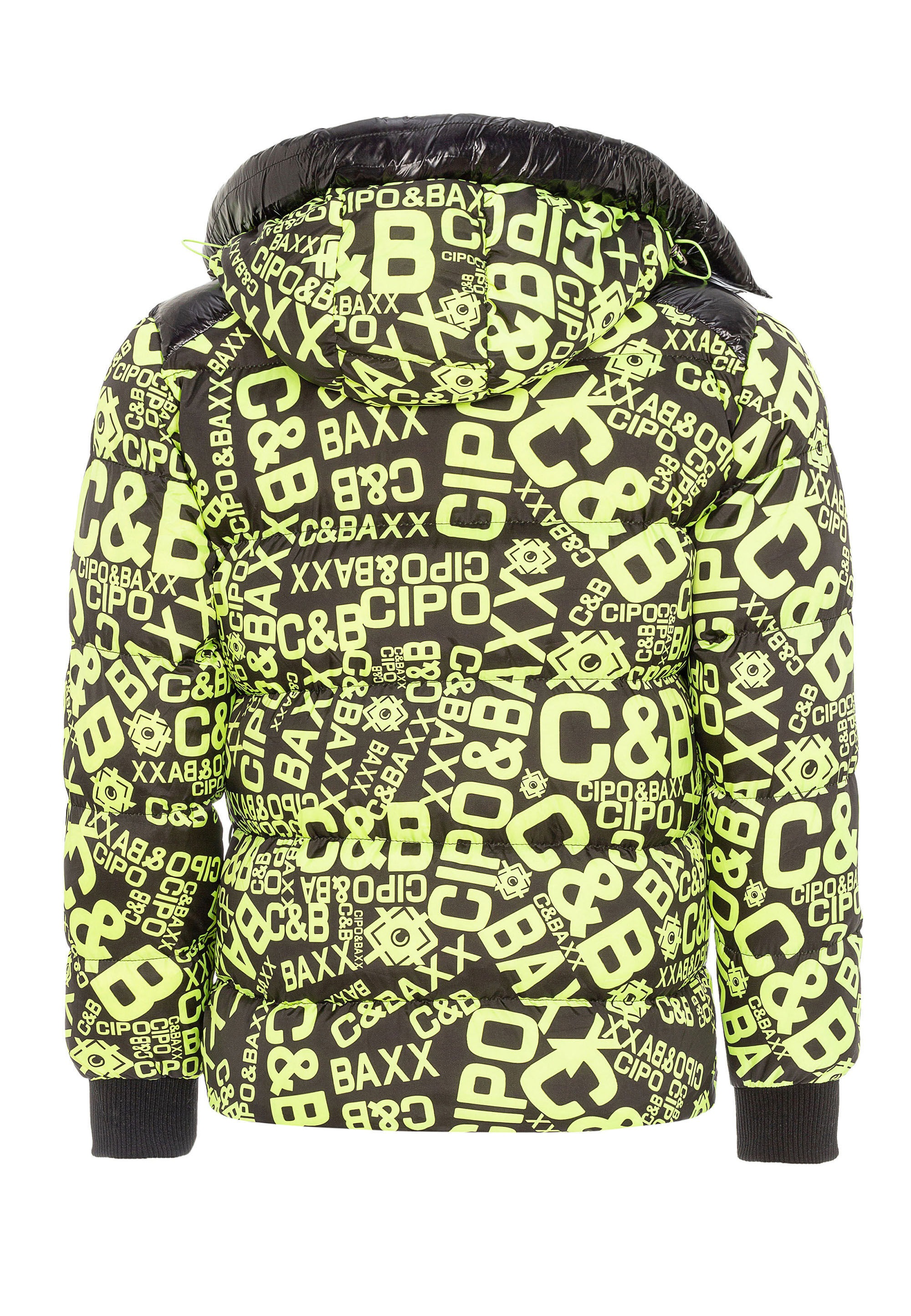 Cipo & Baxx Winterjacke »Winterjacke«, mit Kapuze, mit stylischem Schriftzug