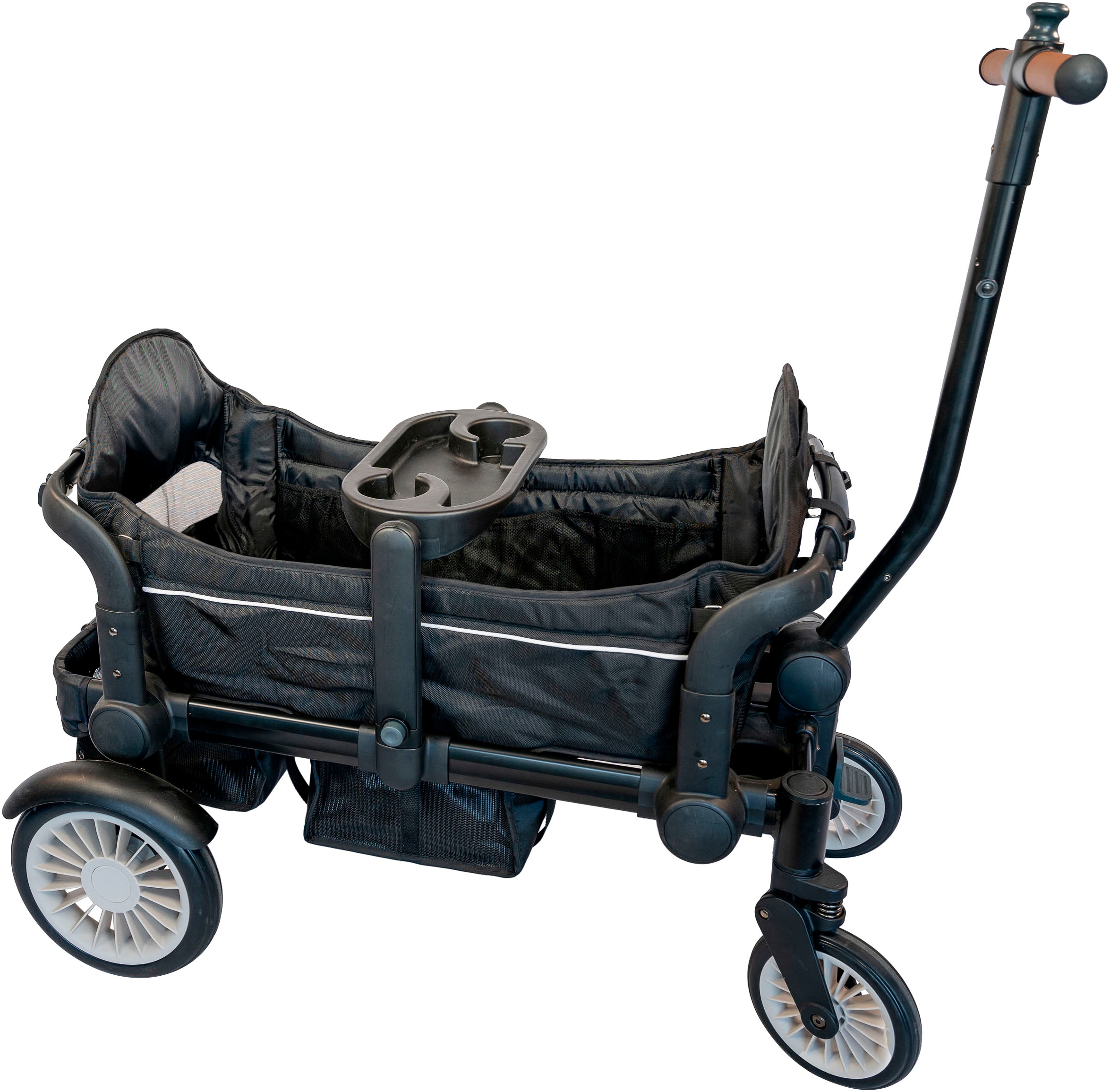 BabyGo Bollerwagen »Cozy Rider«, (Set, 7 tlg., inkl. 2x Sonnenschutz, Tisch, Moskito- u. Regenschutz, Flaschenhalter), klein zusammenfaltbar