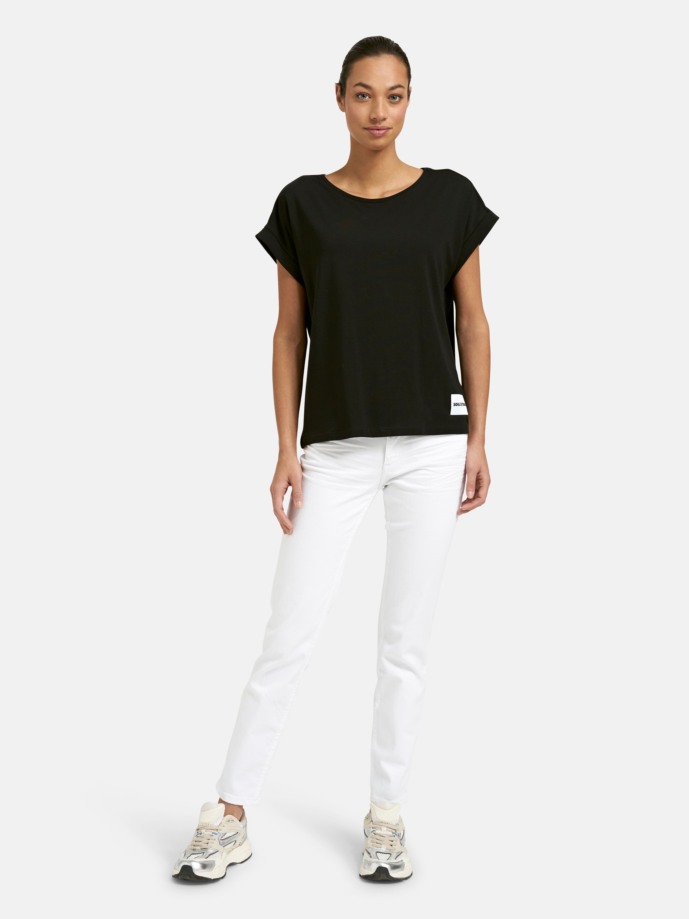 Smith & Soul Rundhalsshirt mit überschnittenen Schultern